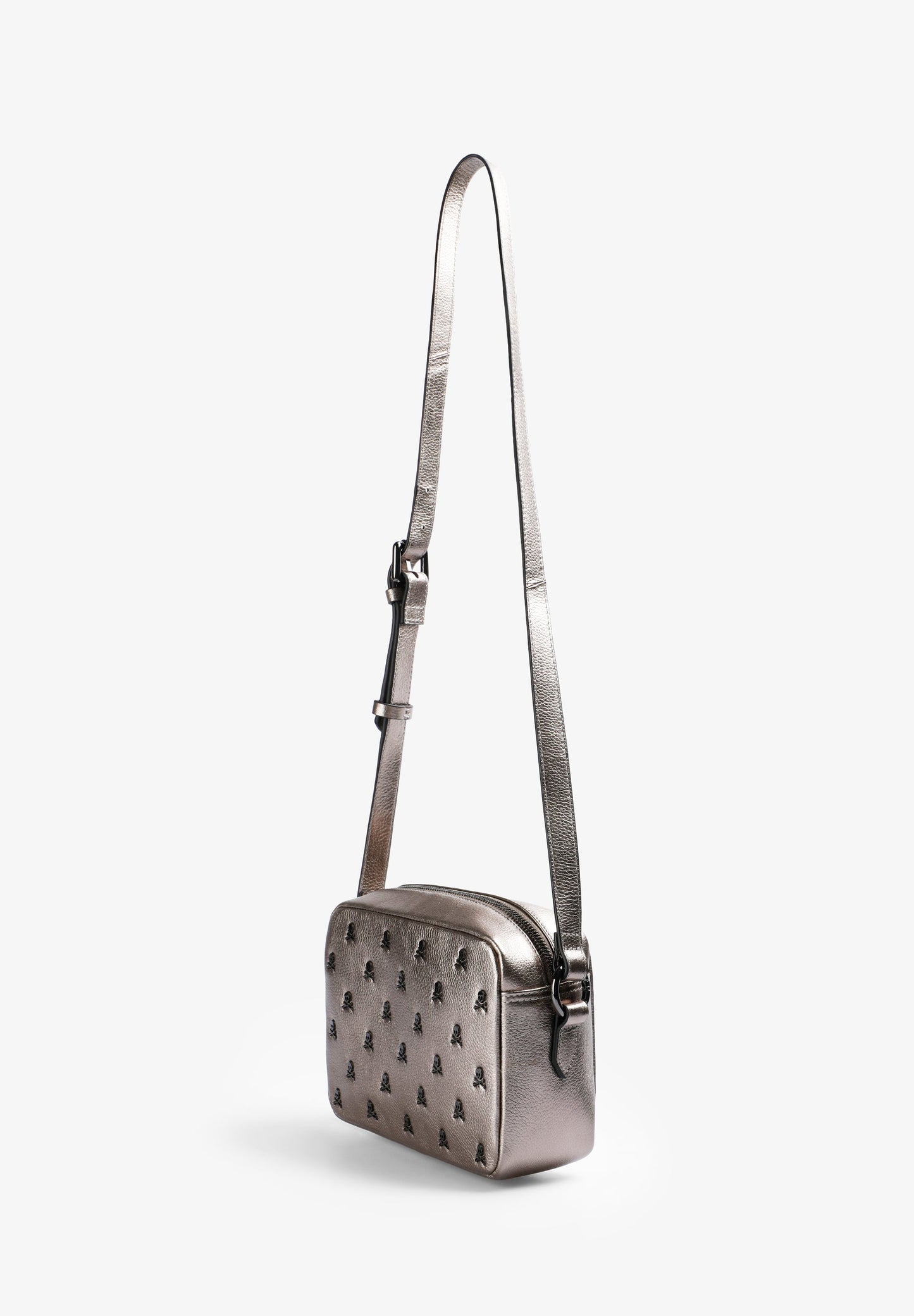 BOLSO PIEL BANDOLERA CALAVERAS ALL OVER