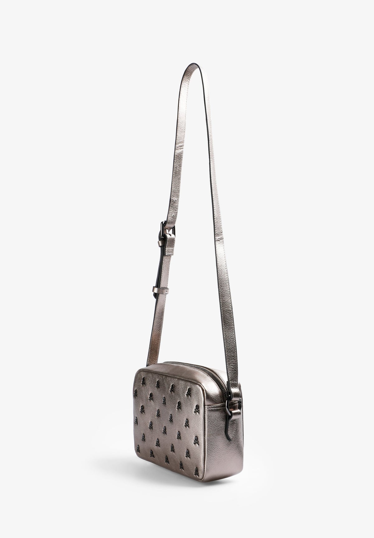 BOLSO PIEL BANDOLERA CALAVERAS ALL OVER - Scalpers