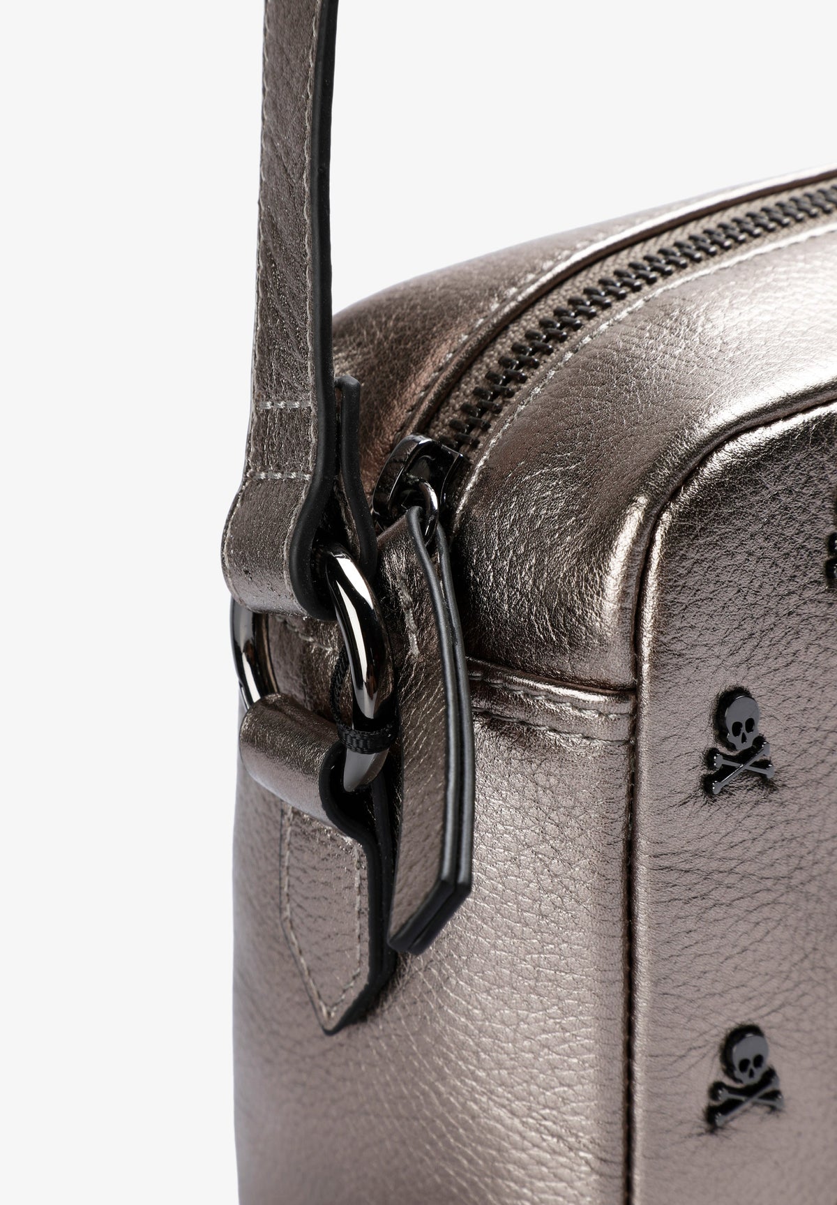 BOLSO PIEL BANDOLERA CALAVERAS ALL OVER - Scalpers