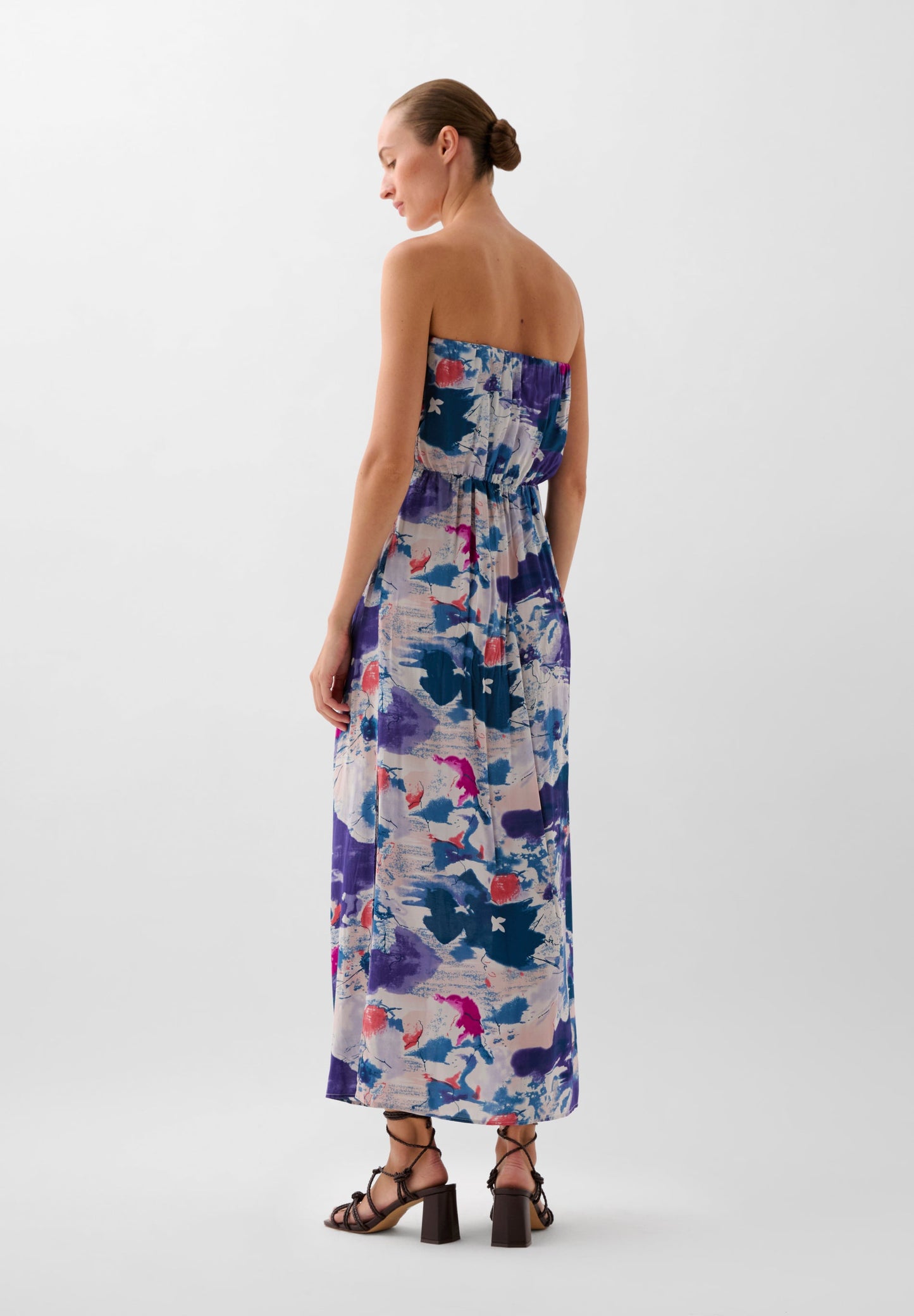 VESTIDO BANDEAU PRINT FLUIDO