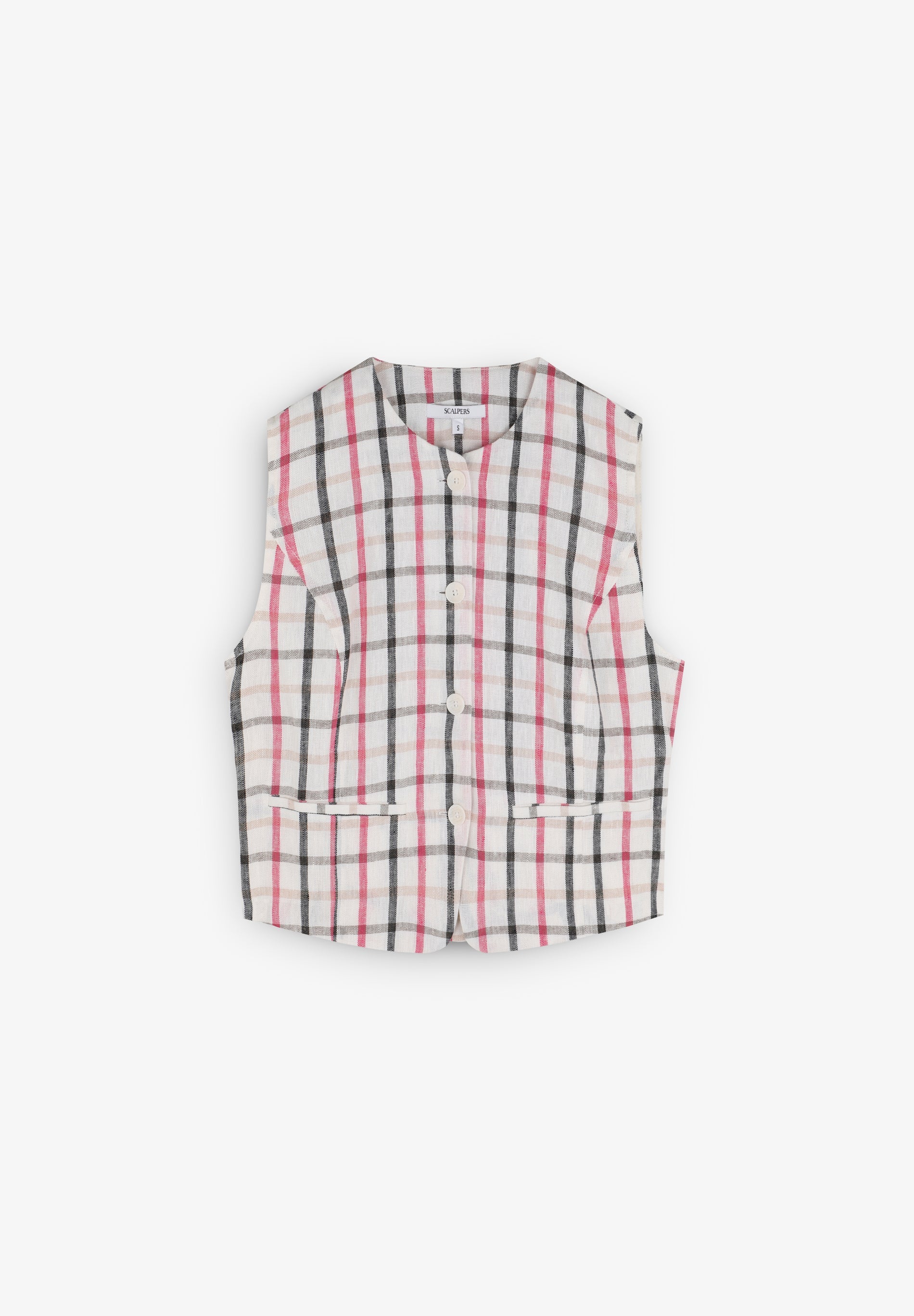 CHALECO LINO ESTAMPADO VICHY