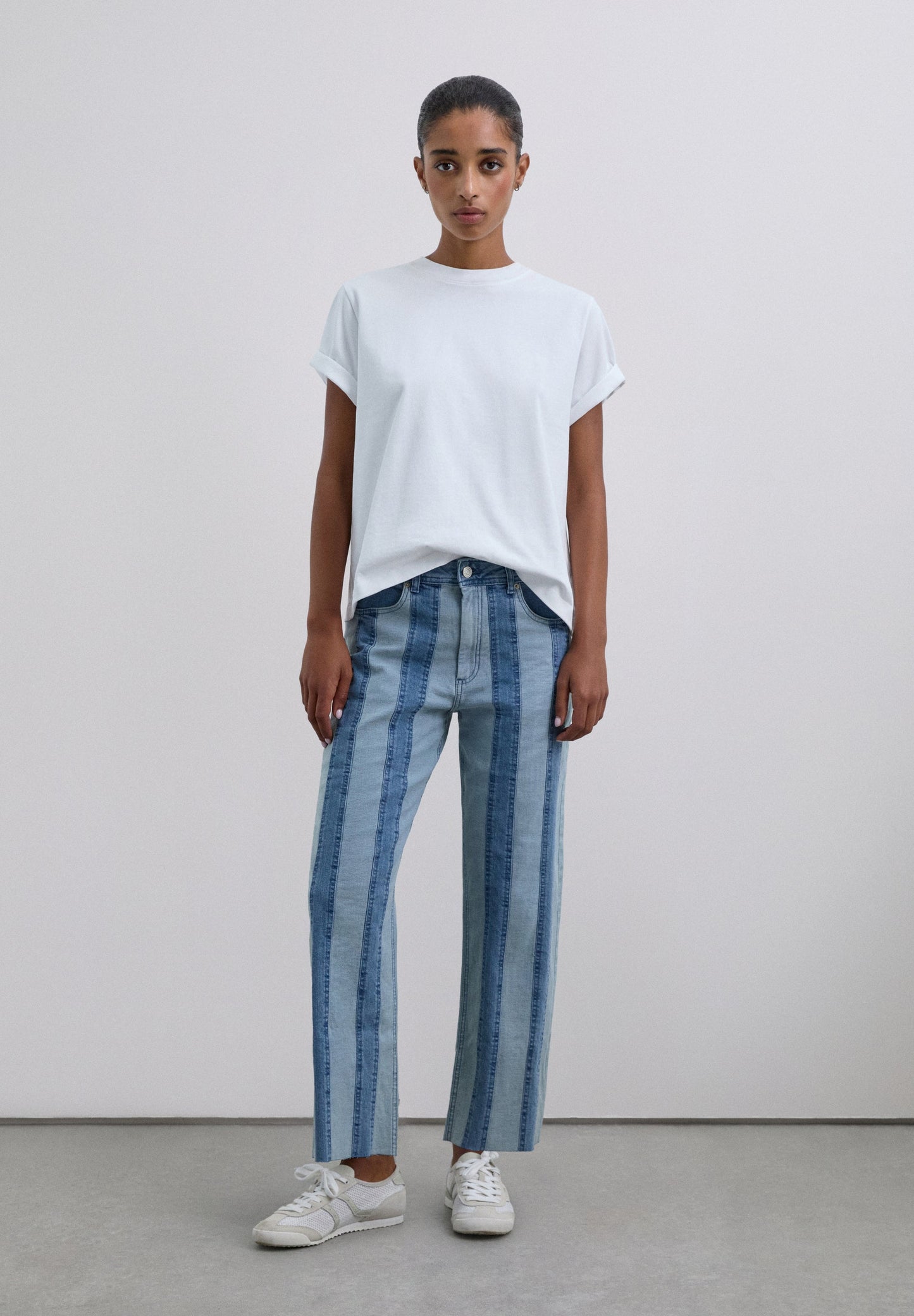 PANTALÓN DENIM RAYAS BICOLOR