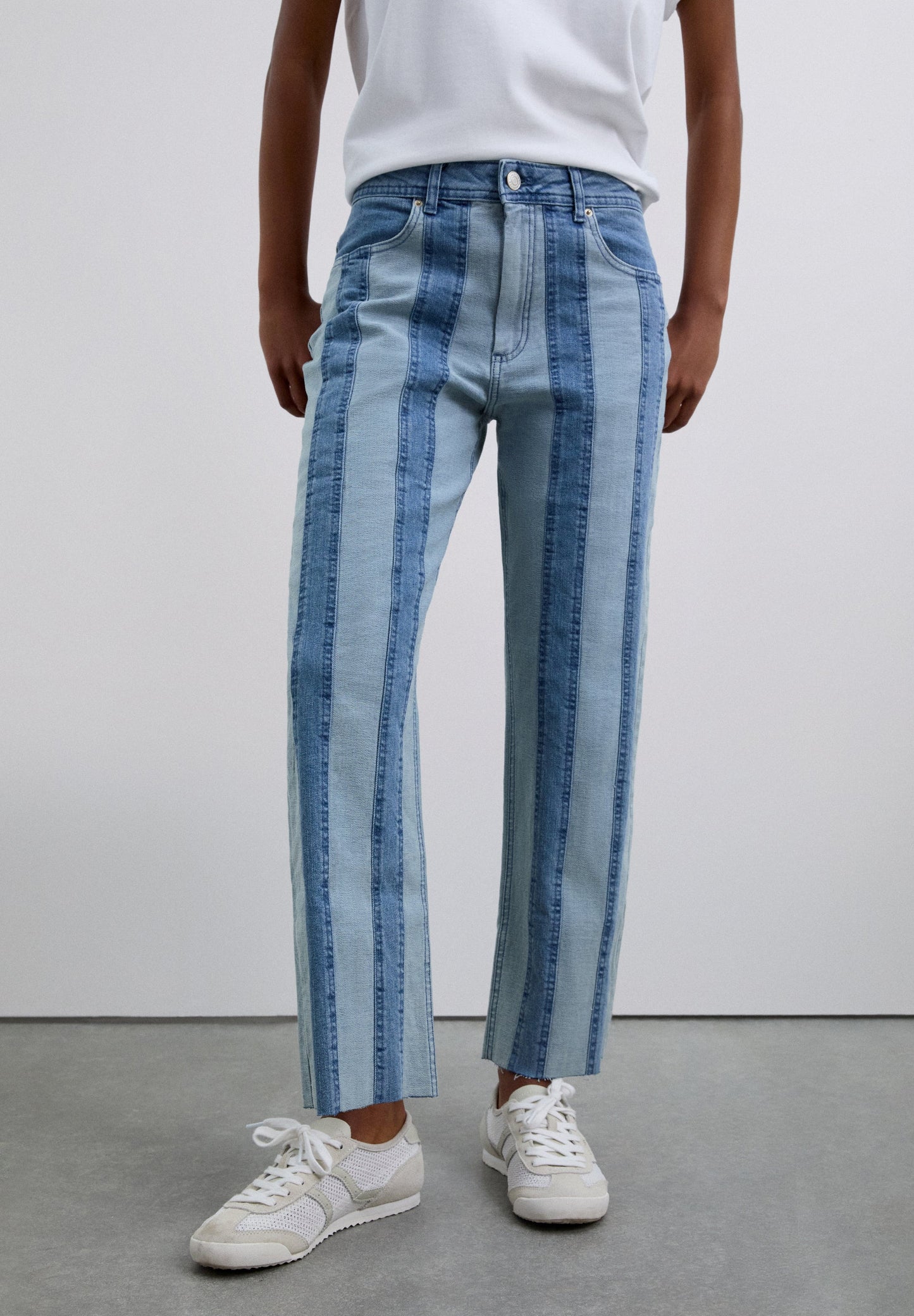 PANTALÓN DENIM RAYAS BICOLOR