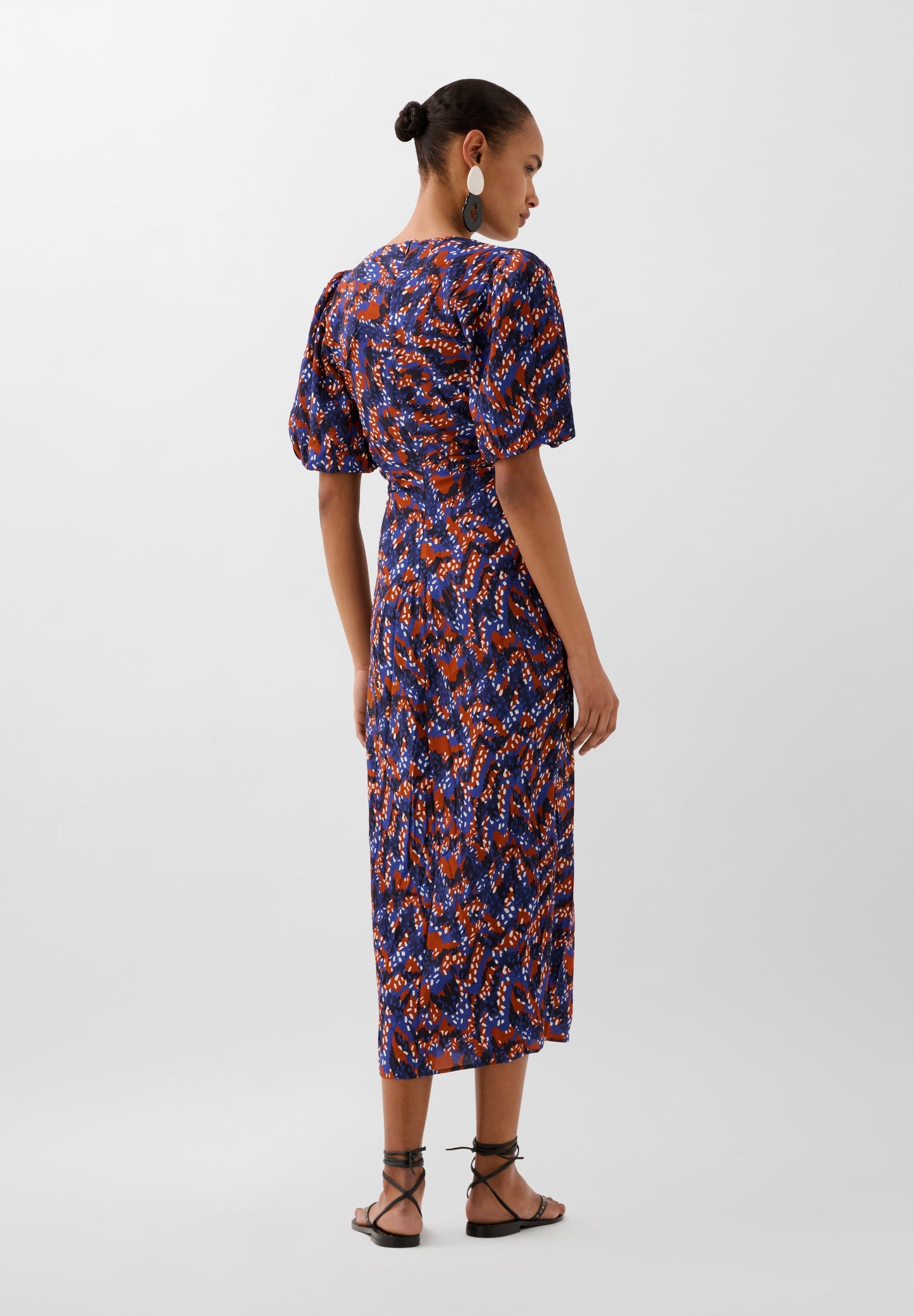 VESTIDO PRINT FRUNCE FRONTAL