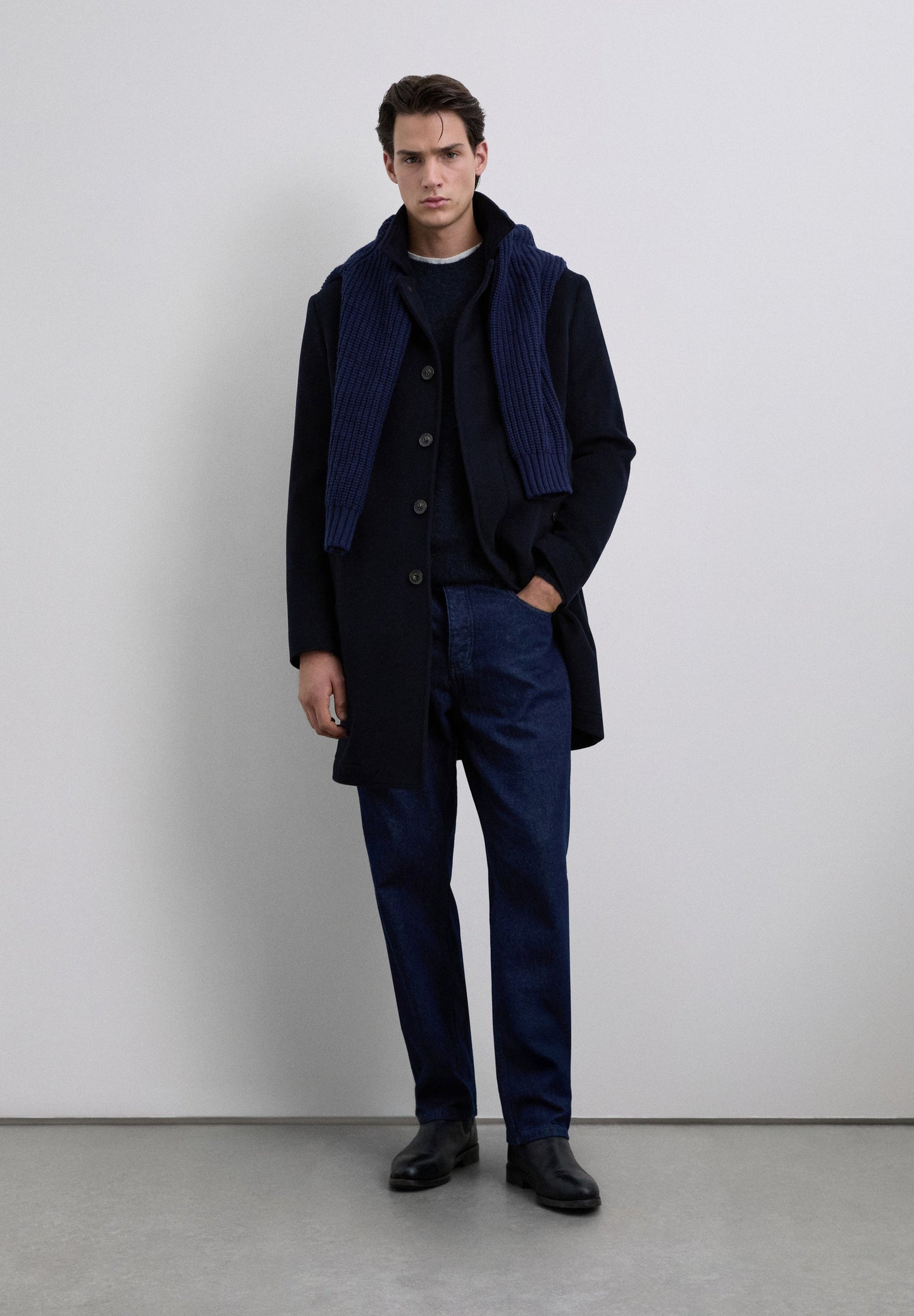 ABRIGO LARGO MEZCLA LANA