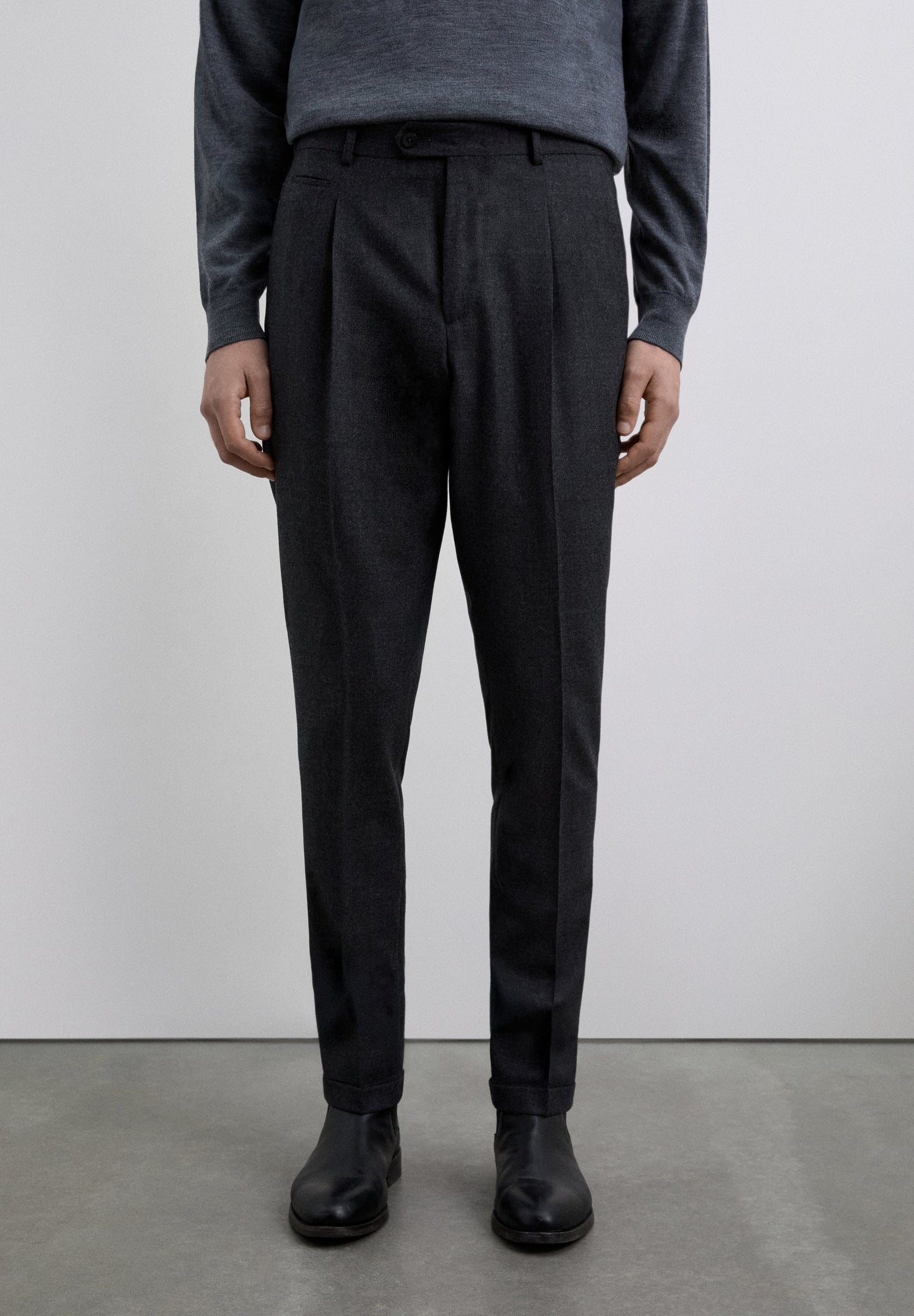 PANTALONES PINZA LANA Y ALGODÓN