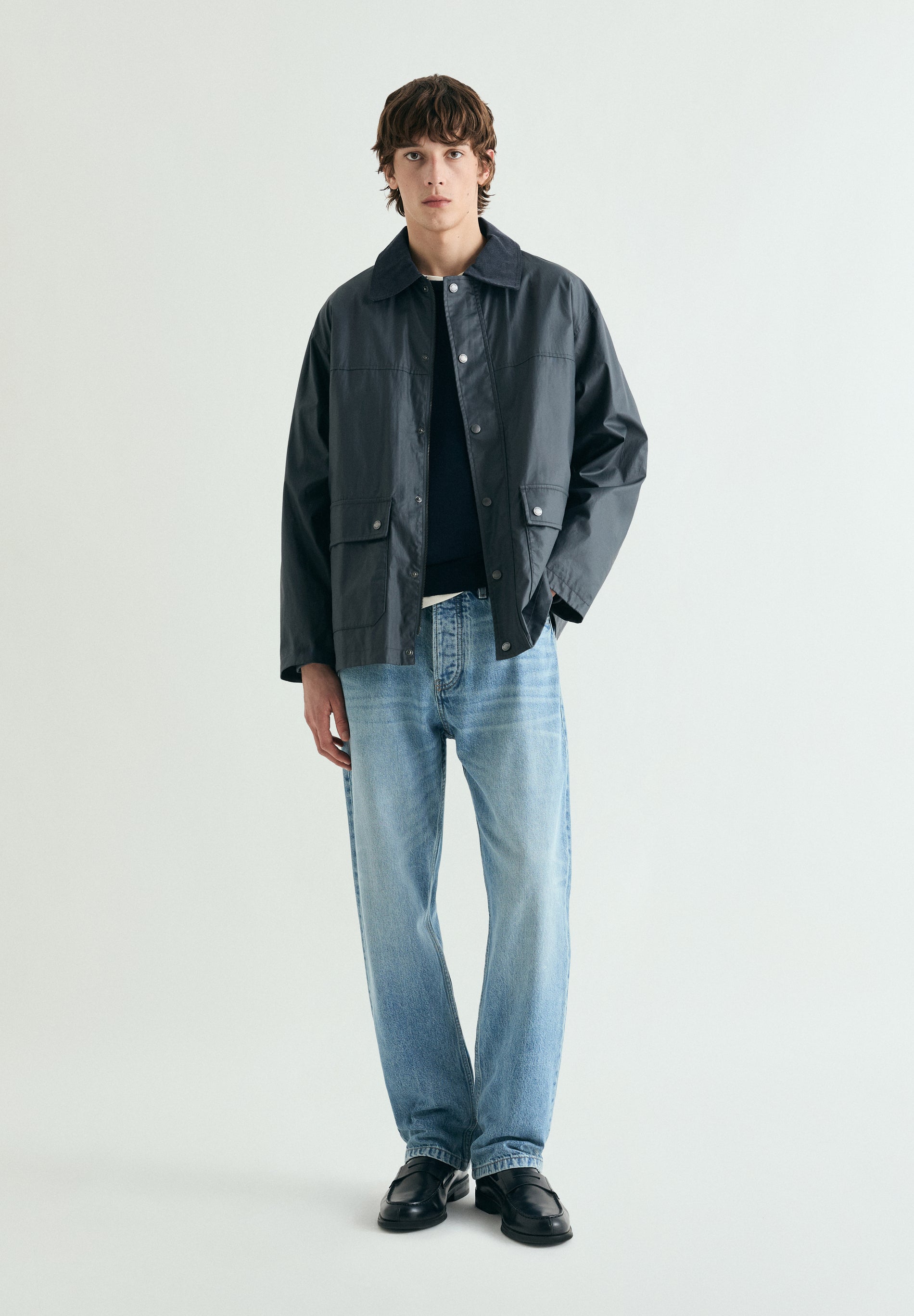 CHAQUETA ENCERADA CON SNAPS