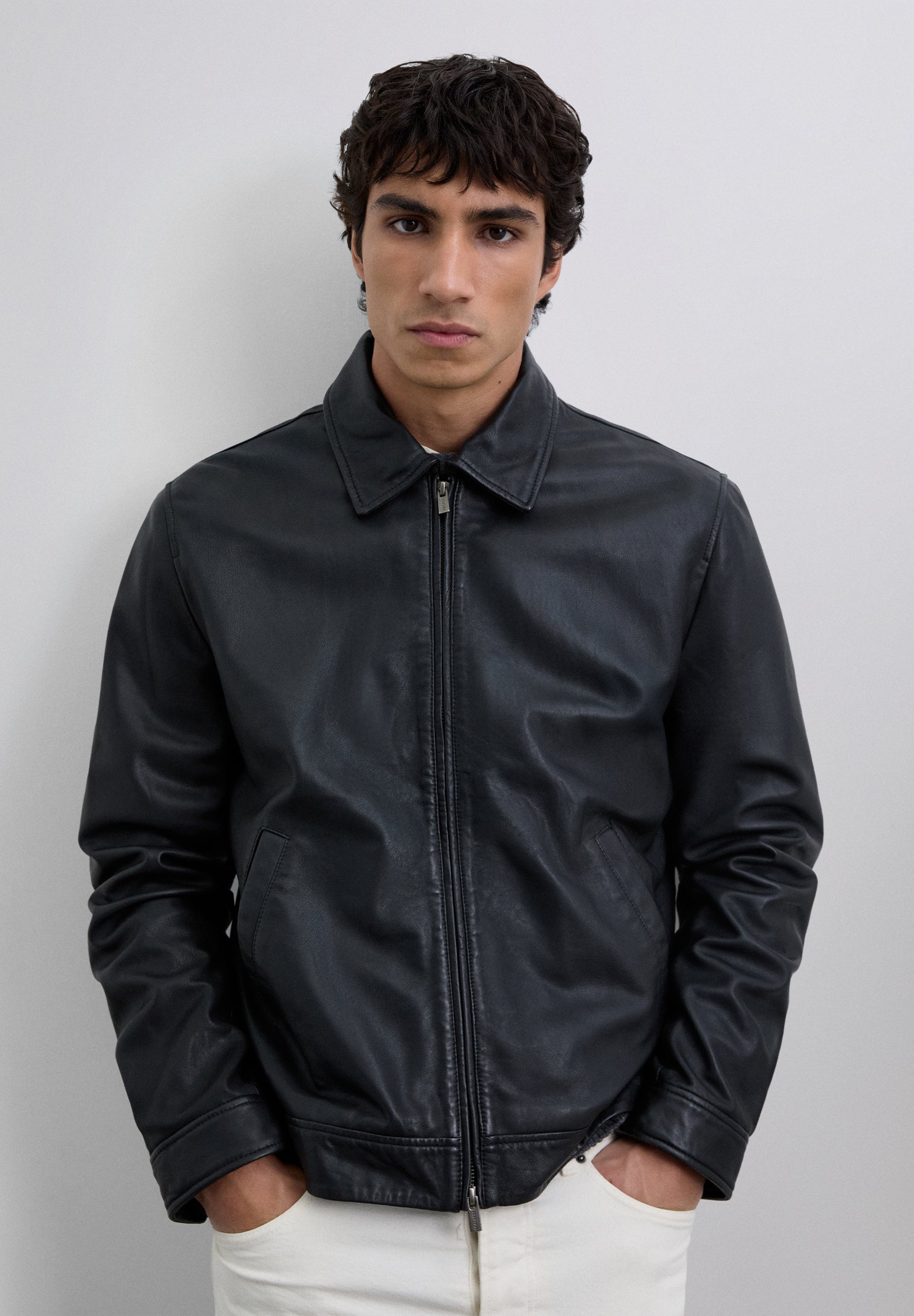 CHAQUETA PIEL CUELLO CAMISA