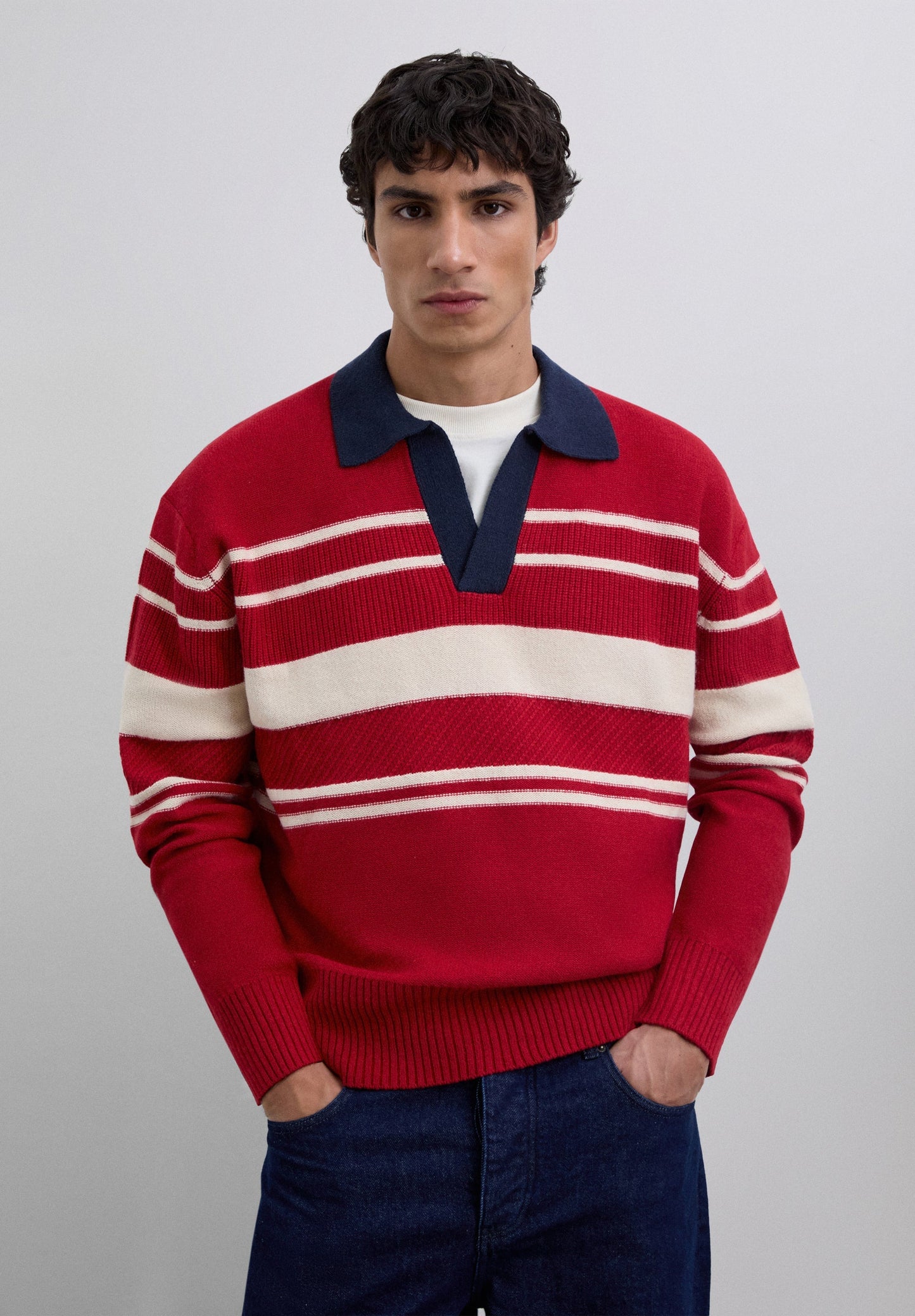 JERSEY POLO RAYAS LANA