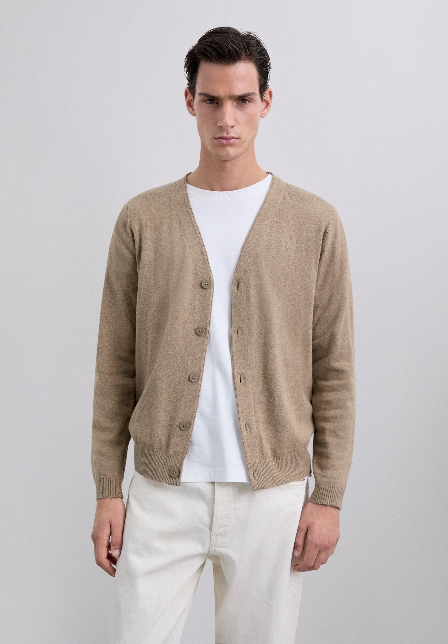 CÁRDIGAN CUELLO PICO ALGODÓN