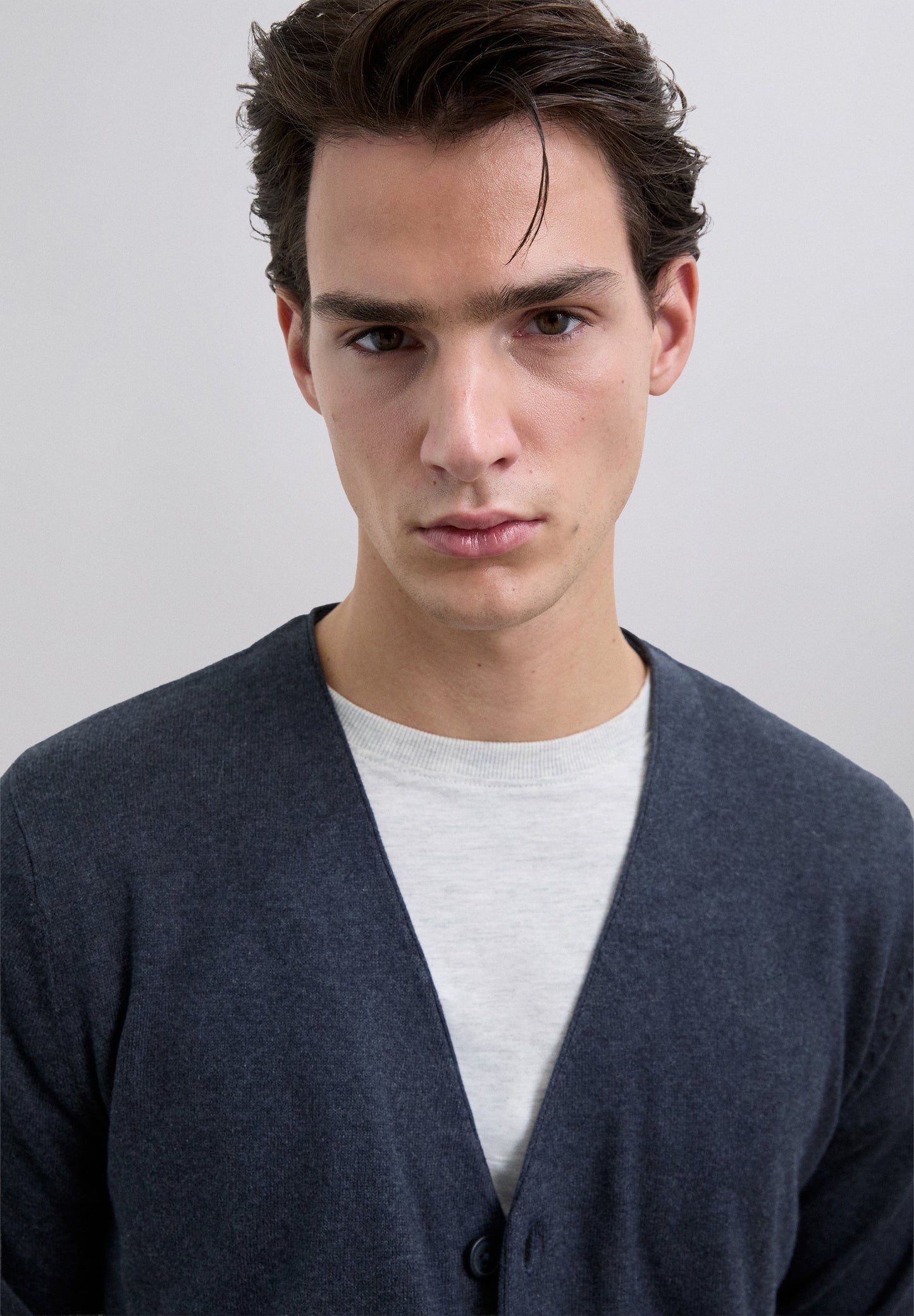 CÁRDIGAN CUELLO PICO ALGODÓN