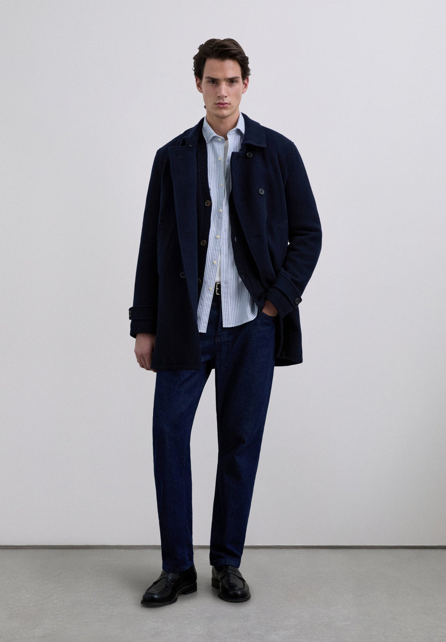 CAMISA OXFORD RAYAS CALAVERA