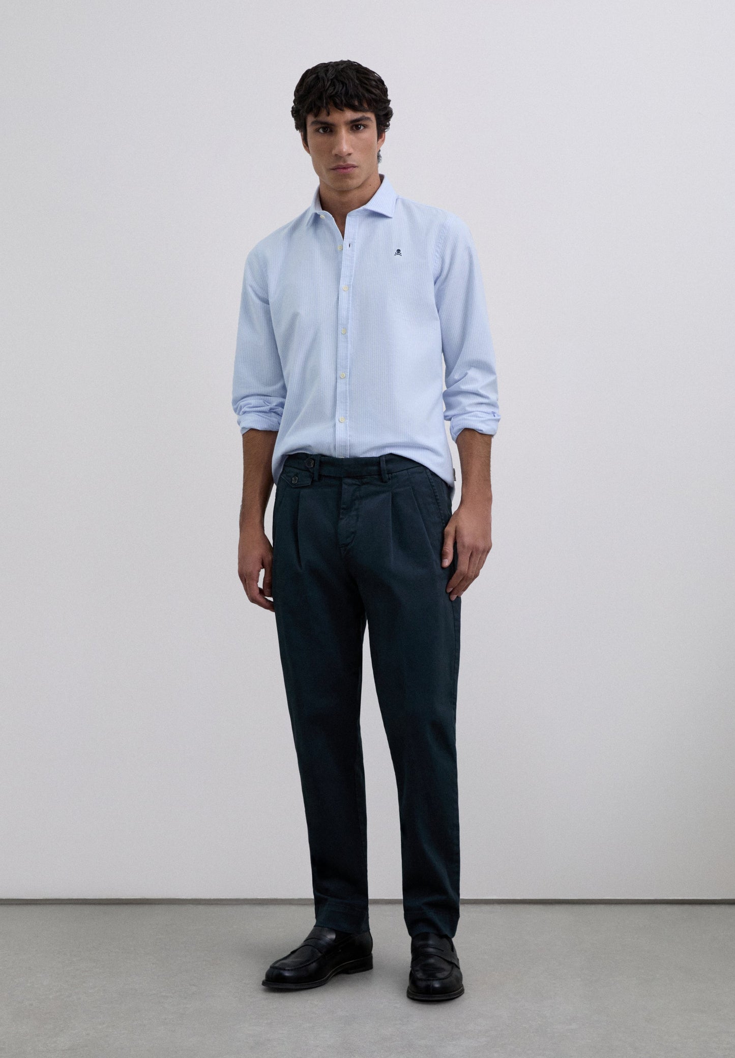 CAMISA OXFORD RAYAS CALAVERA