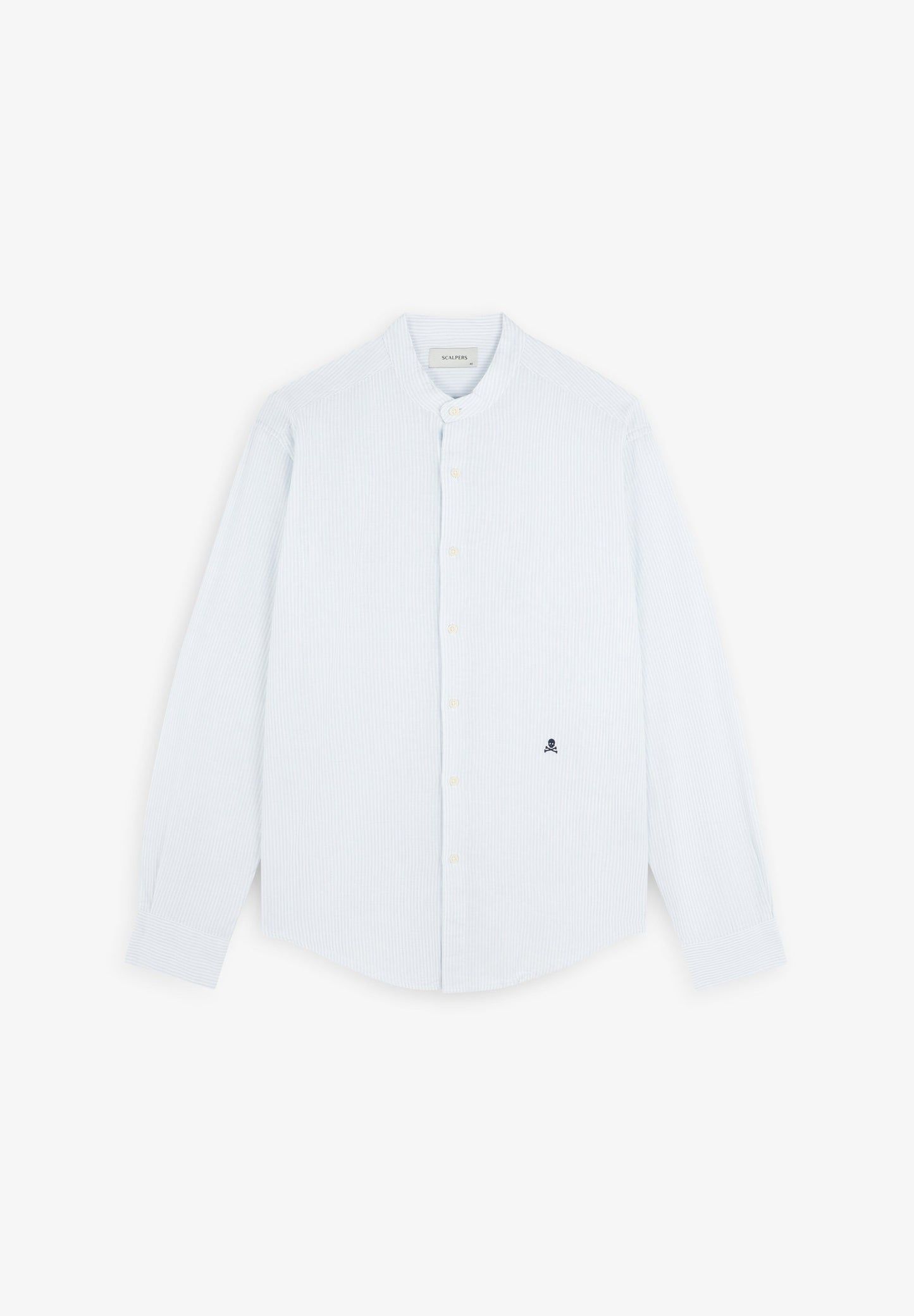 SCSTRIPED LINEN MAO SHIRT