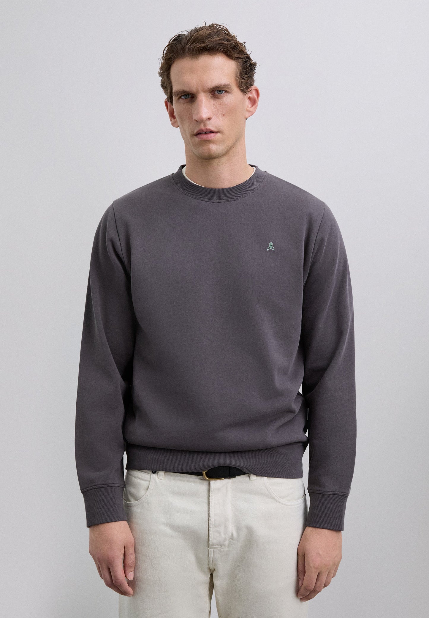 SUDADERA BORDADA CONTRASTE ALGODÓN