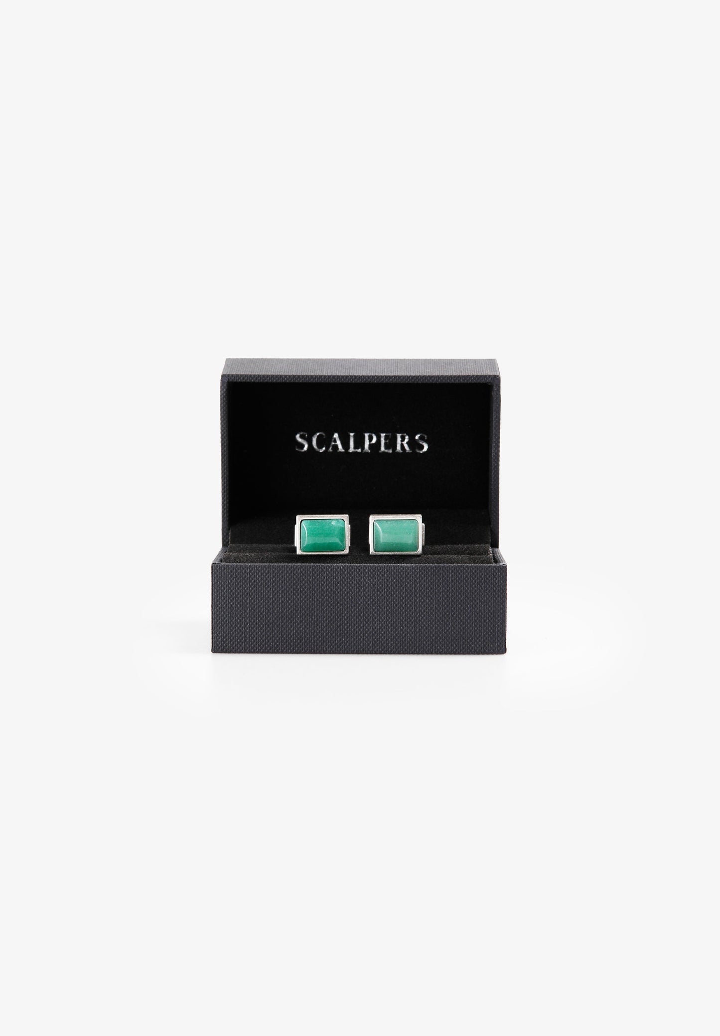 GEMELOS PLATEADOS PIEDRA NATURAL