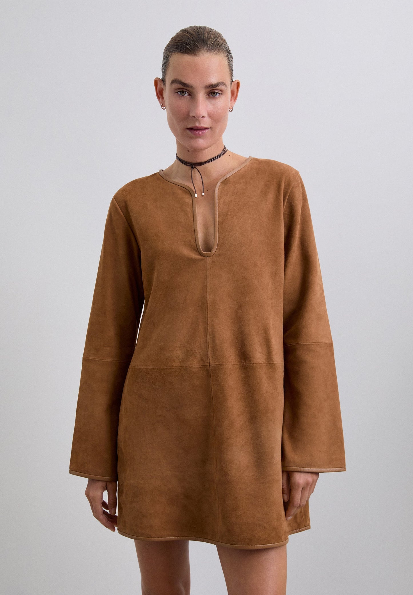 VESTIDO MINI PIEL ANTE