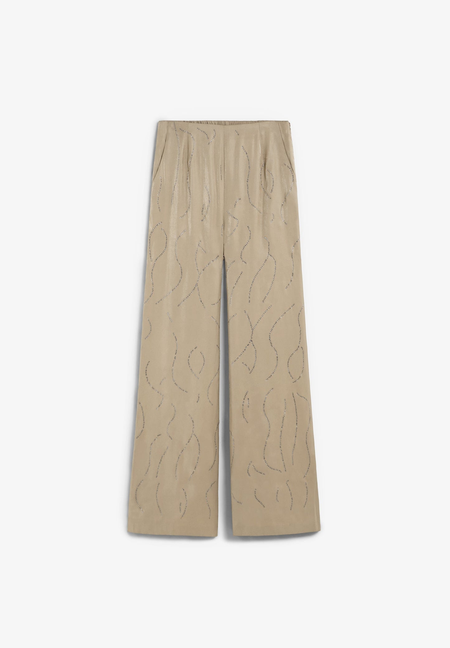 PANTALÓN FLUIDO CON PIEDRAS STRASS