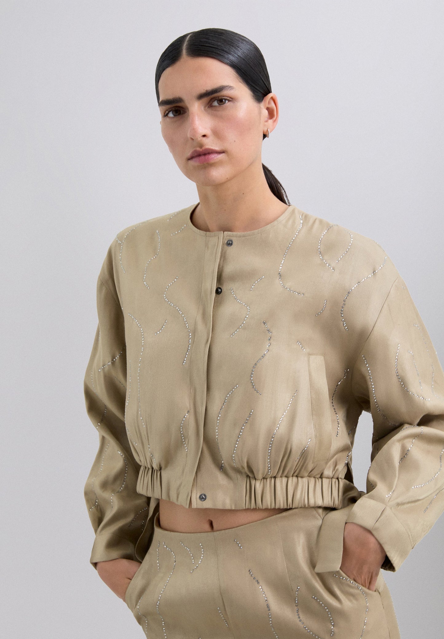 CHAQUETA BOMBER STRASS