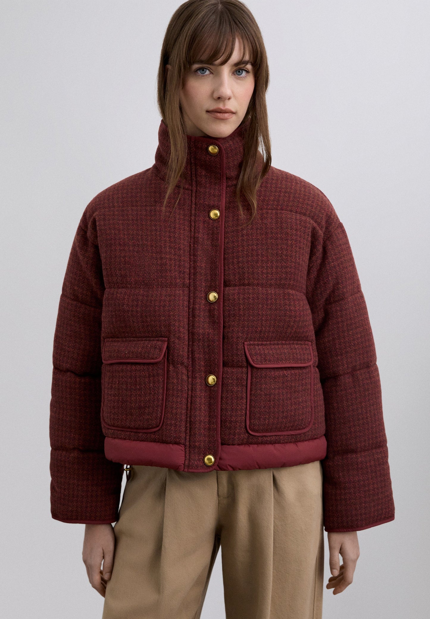 ABRIGO BOMBER ACOLCHADO CUADROS