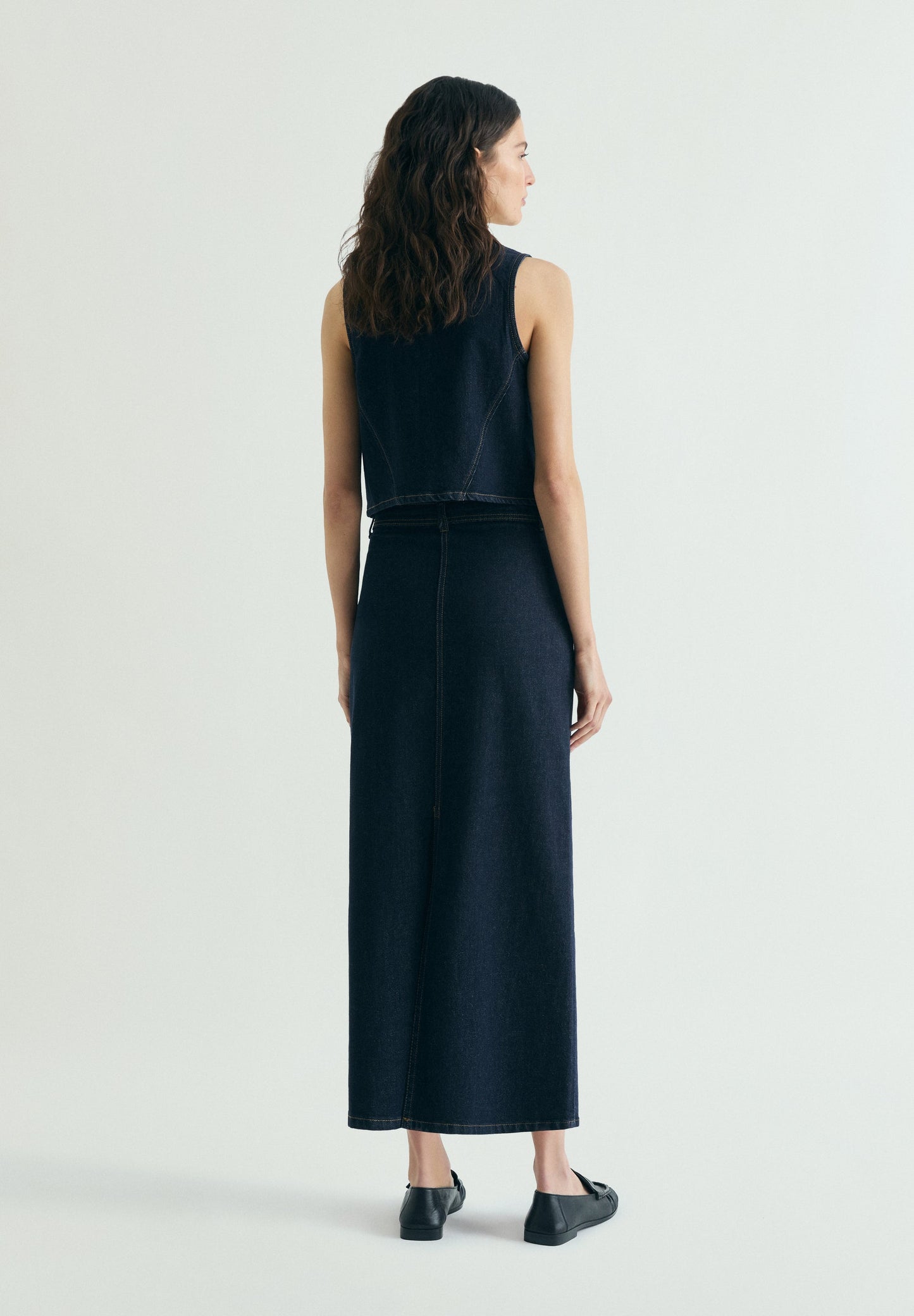FALDA DENIM MIDI