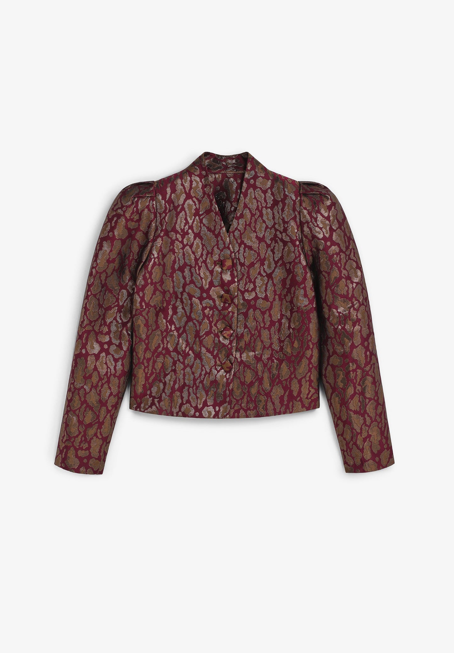 BLAZER CROPPED ANIMAL PRINT METALIZADA