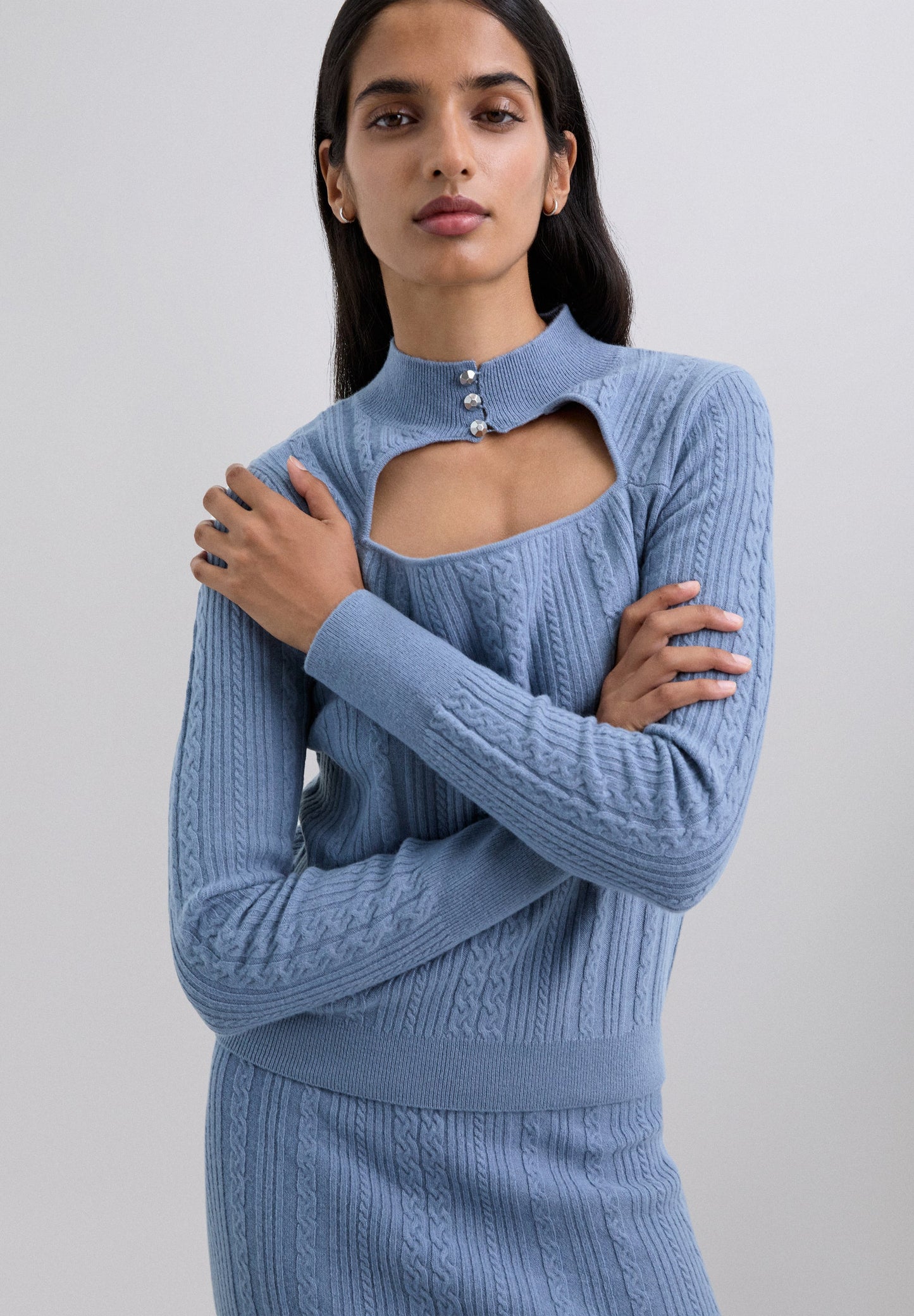 JERSEY CABLE KNIT ABERTURA