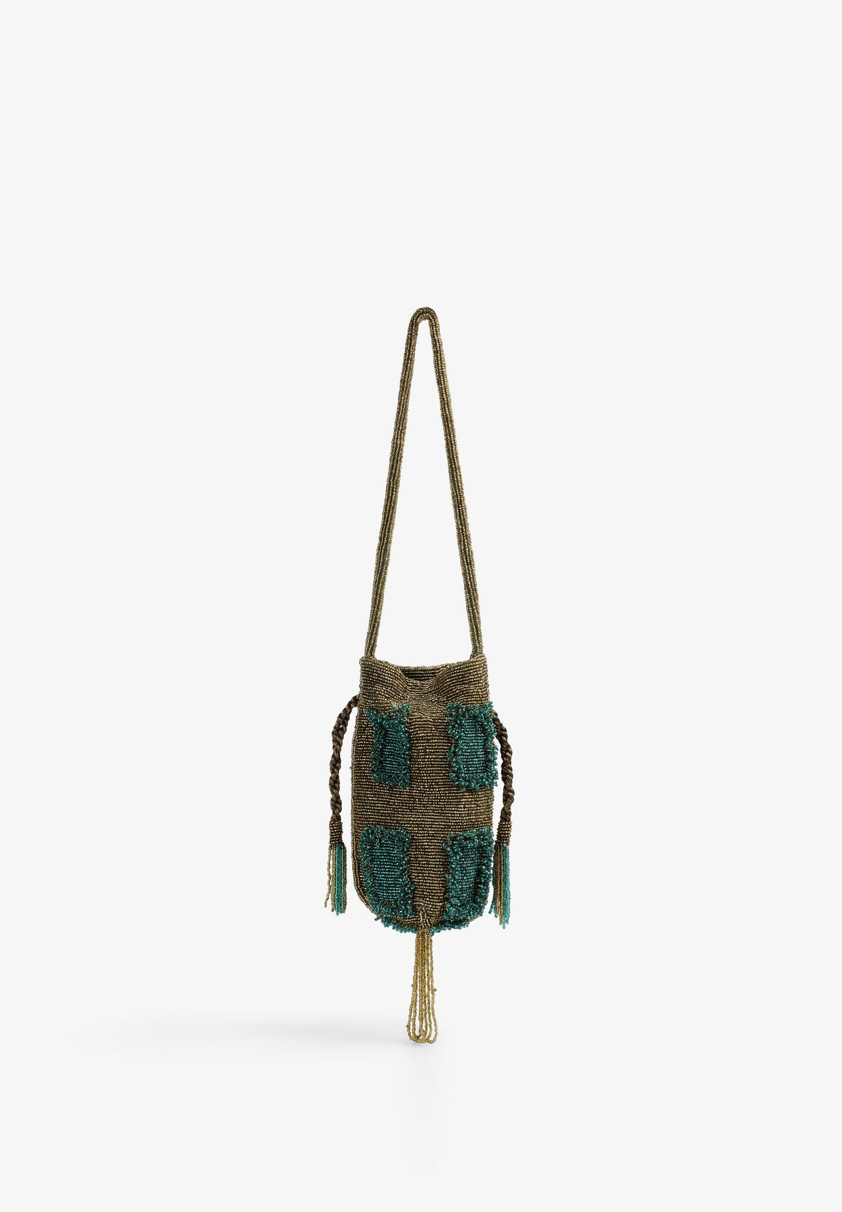 BOLSO BICOLOR CUENTAS