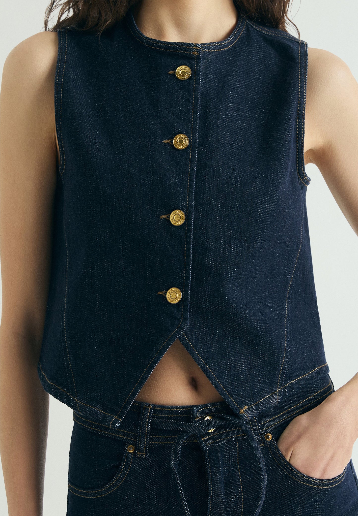 CHALECO DENIM CROPPED