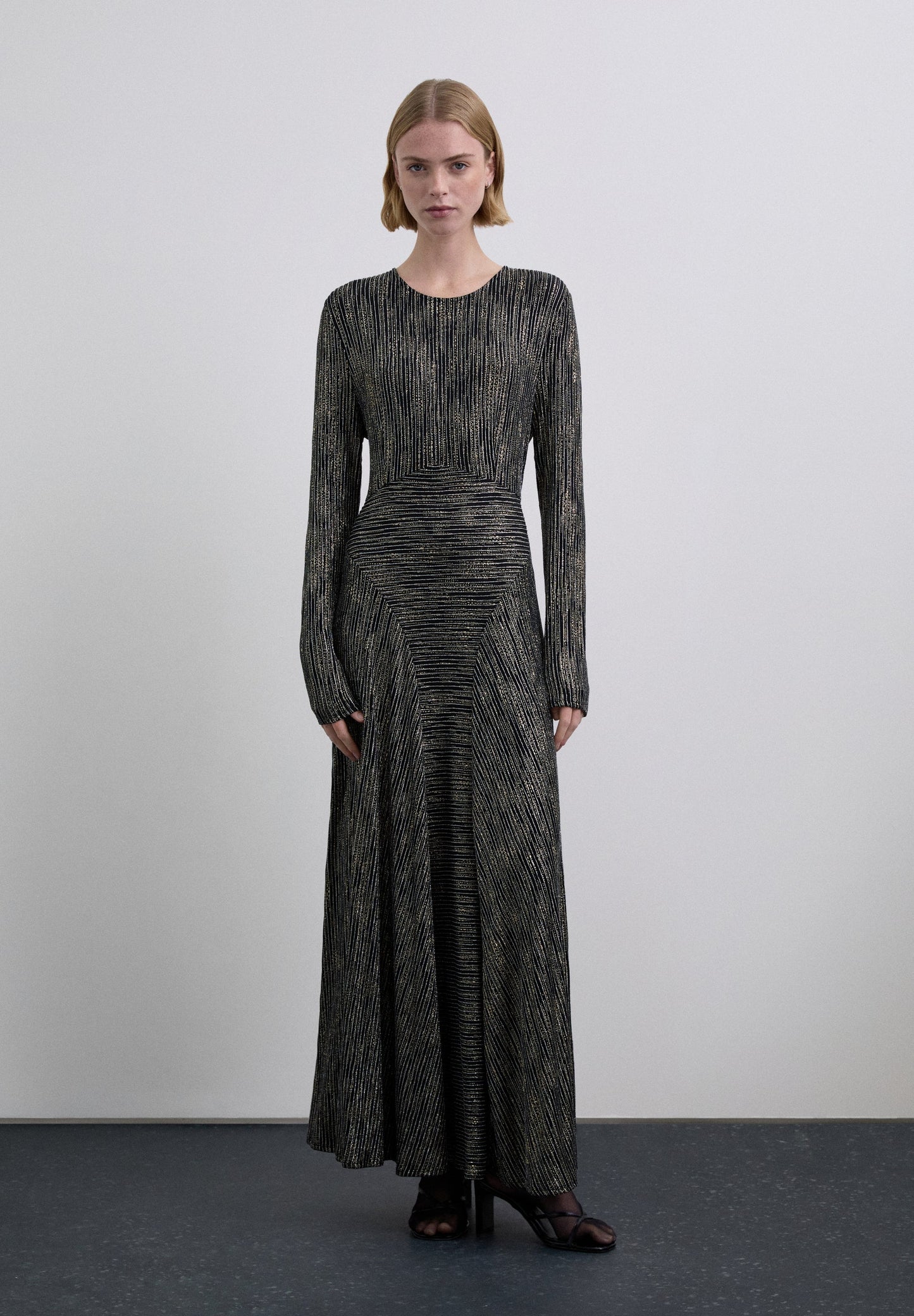 VESTIDO RAYAS METALIZADO