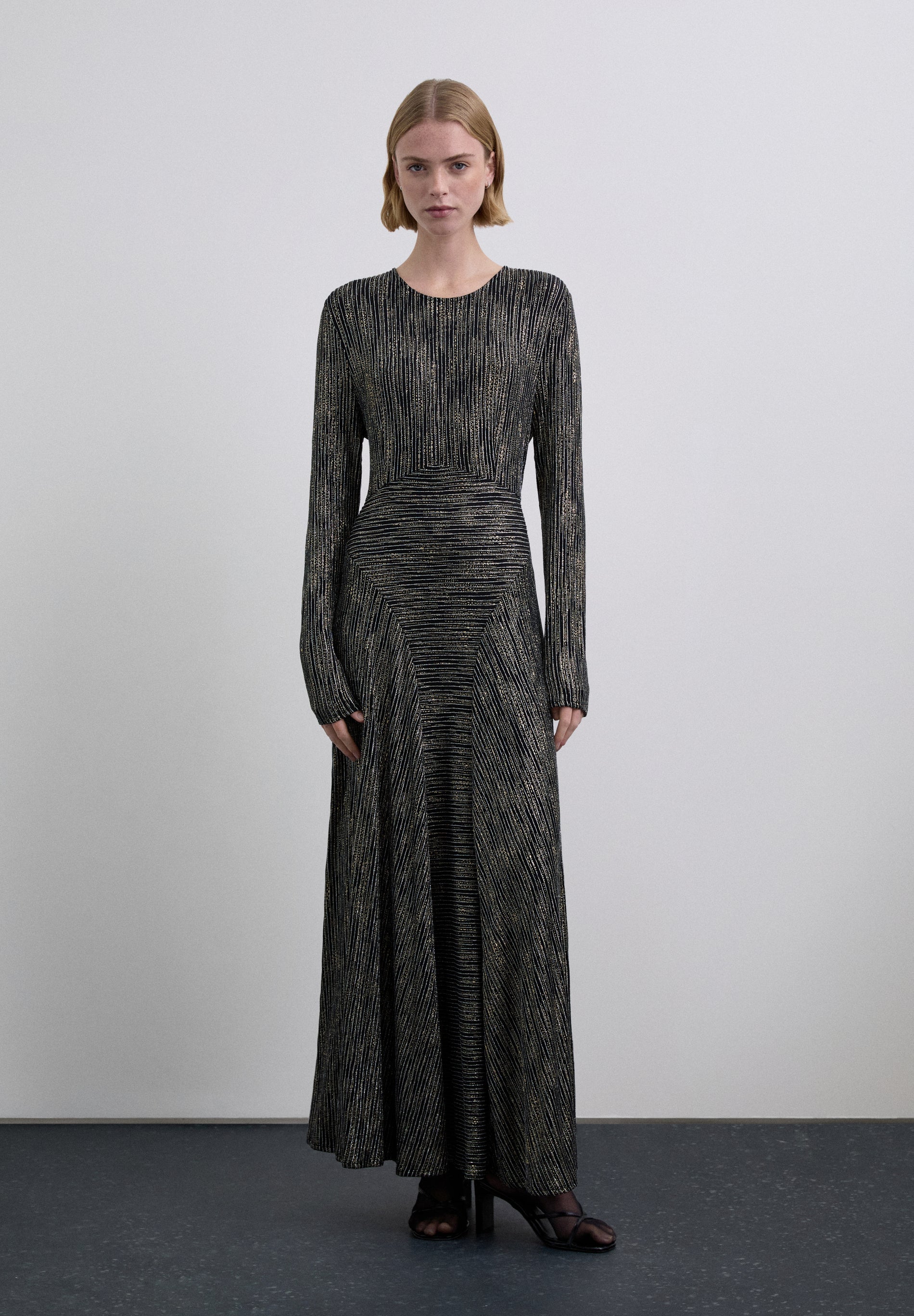 VESTIDO RAYAS METALIZADO