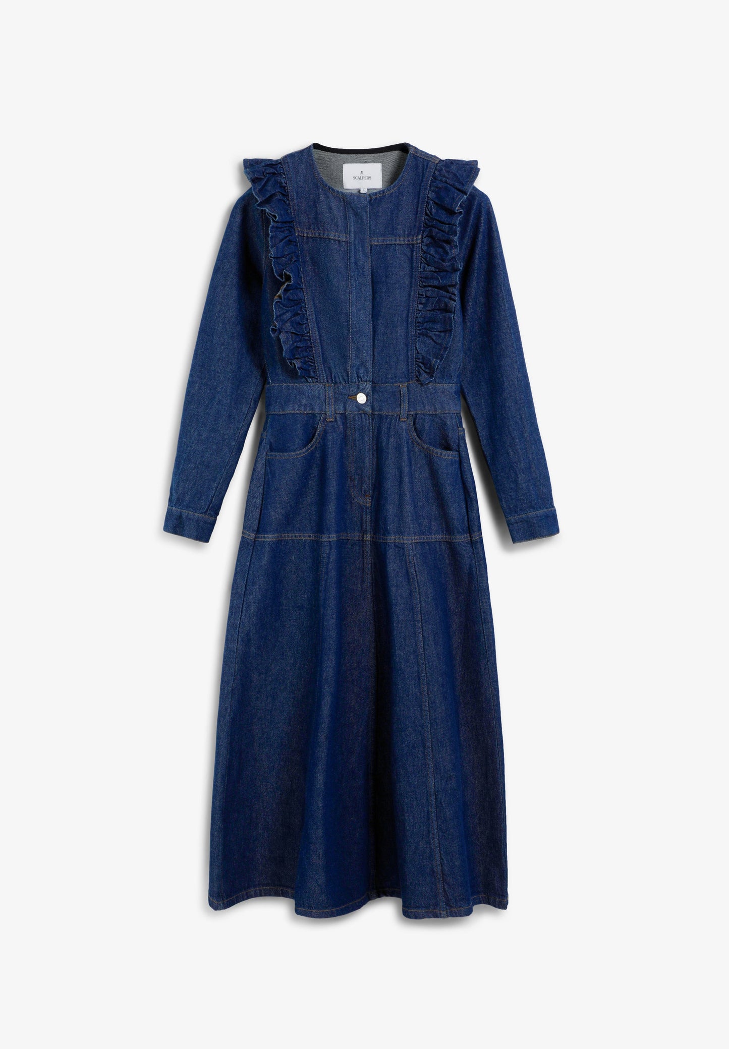 VESTIDO DENIM CON VOLANTE