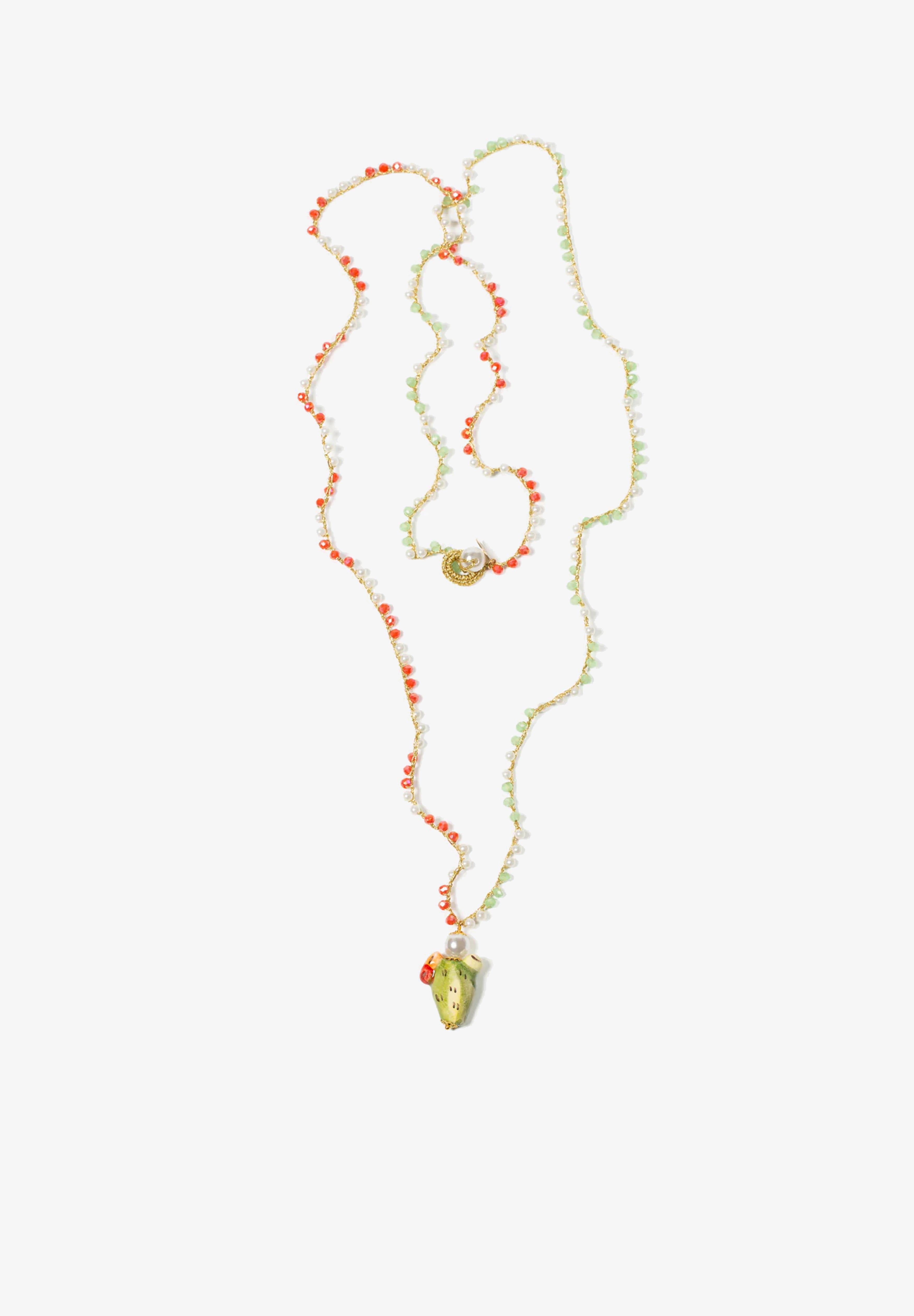 CASHFANA | COLLAR LARGO DE CERÁMICA CACTUS
