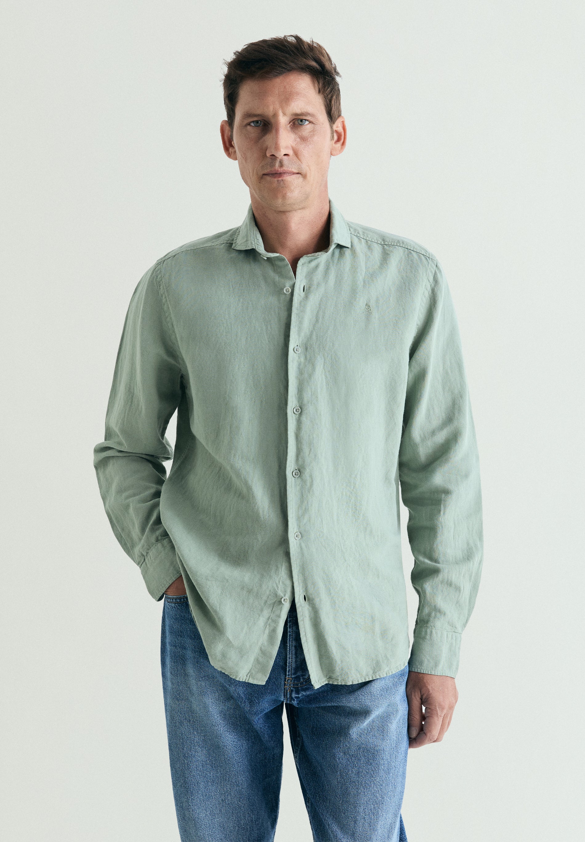 CAMISA LINO CALAVERA