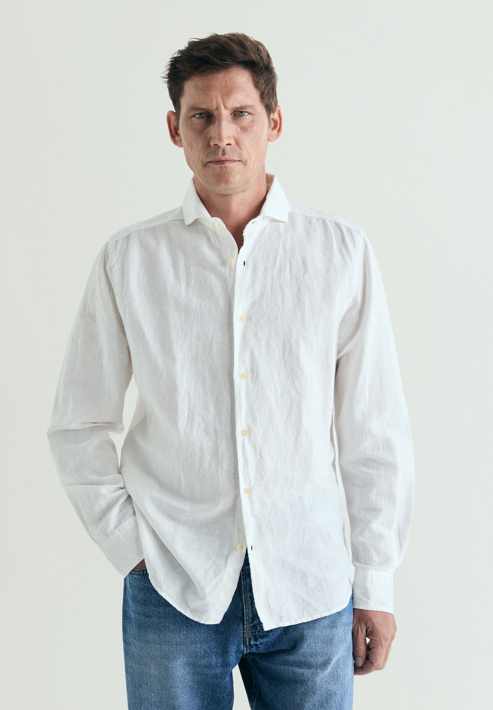 CAMISA LINO CALAVERA