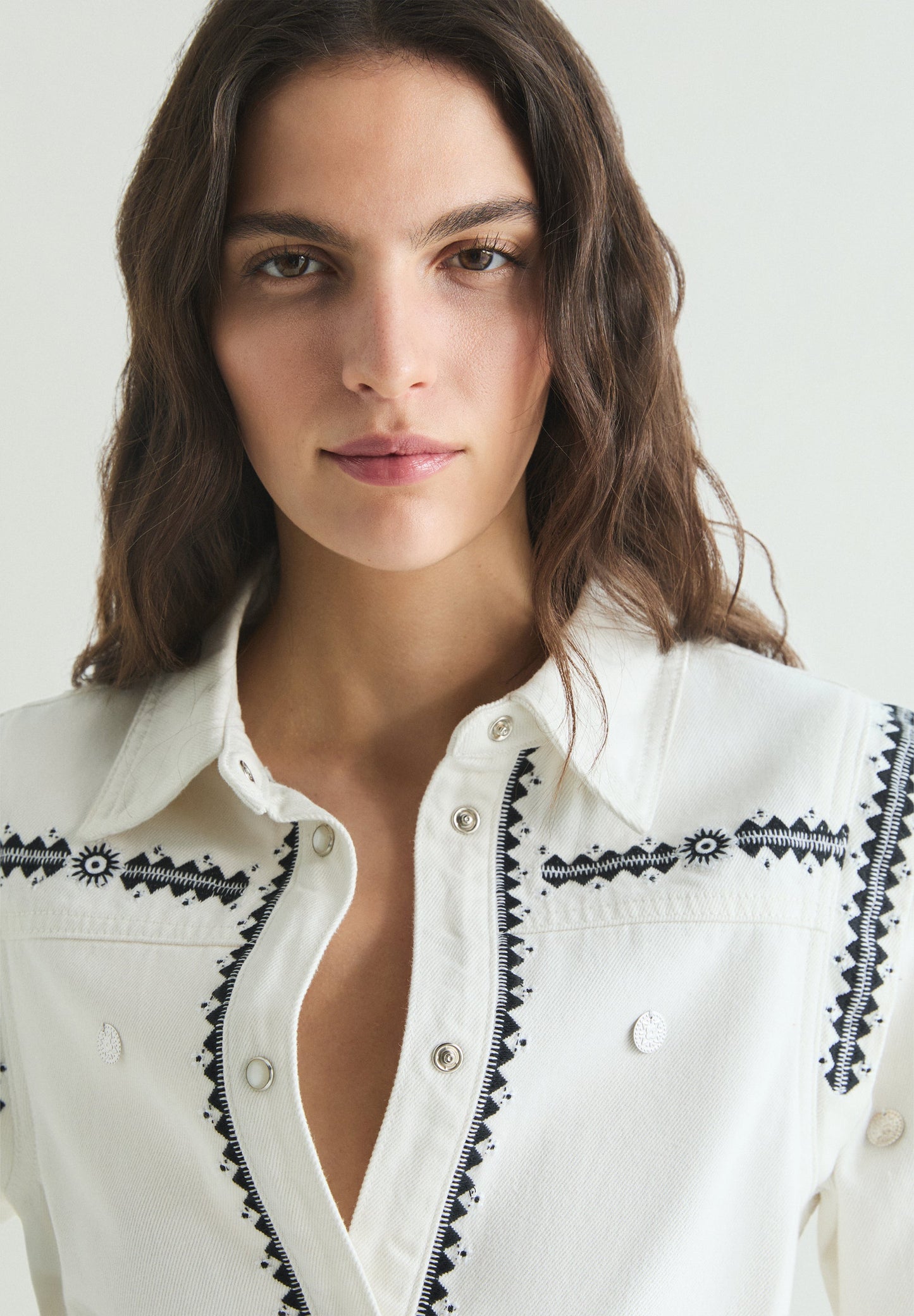 CAMISA DENIM PRINT ÉTNICO