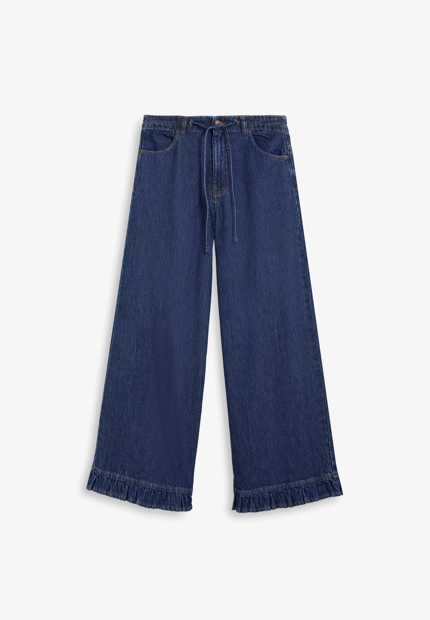 JEANS WIDE LEG DETALLE VOLANTE