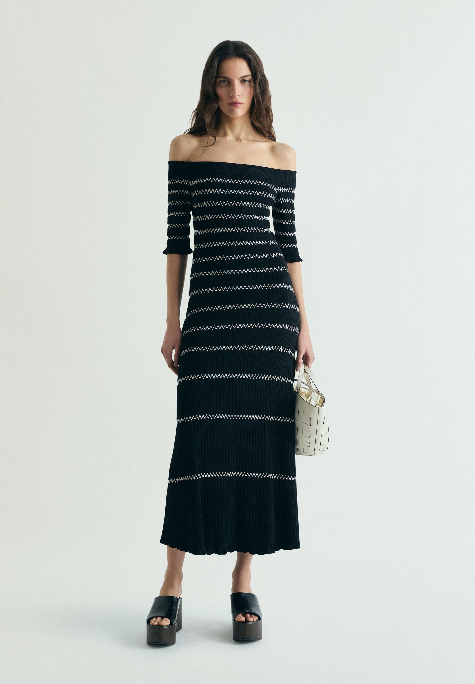 VESTIDO PUNTO ESCOTE BARDOT