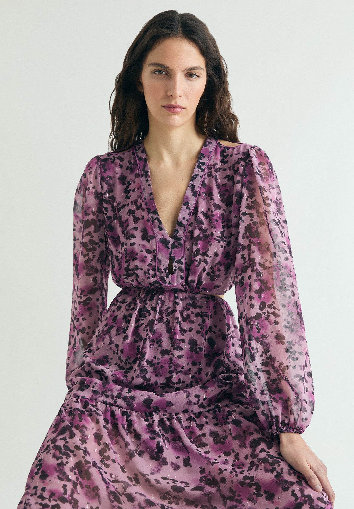 VESTIDO MIDI PRINT ABERTURAS