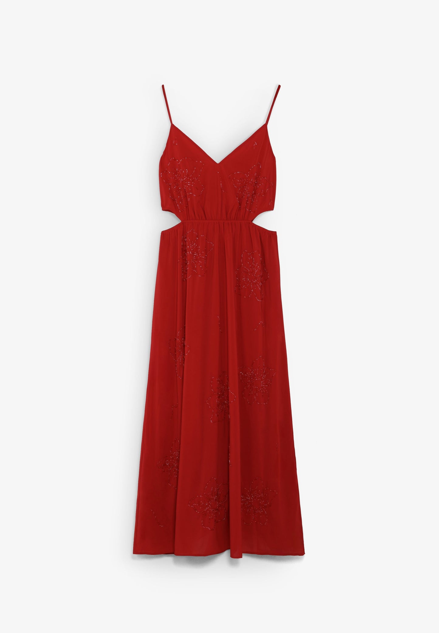 VESTIDO MIDI ABALORIOS CON CUT OUT