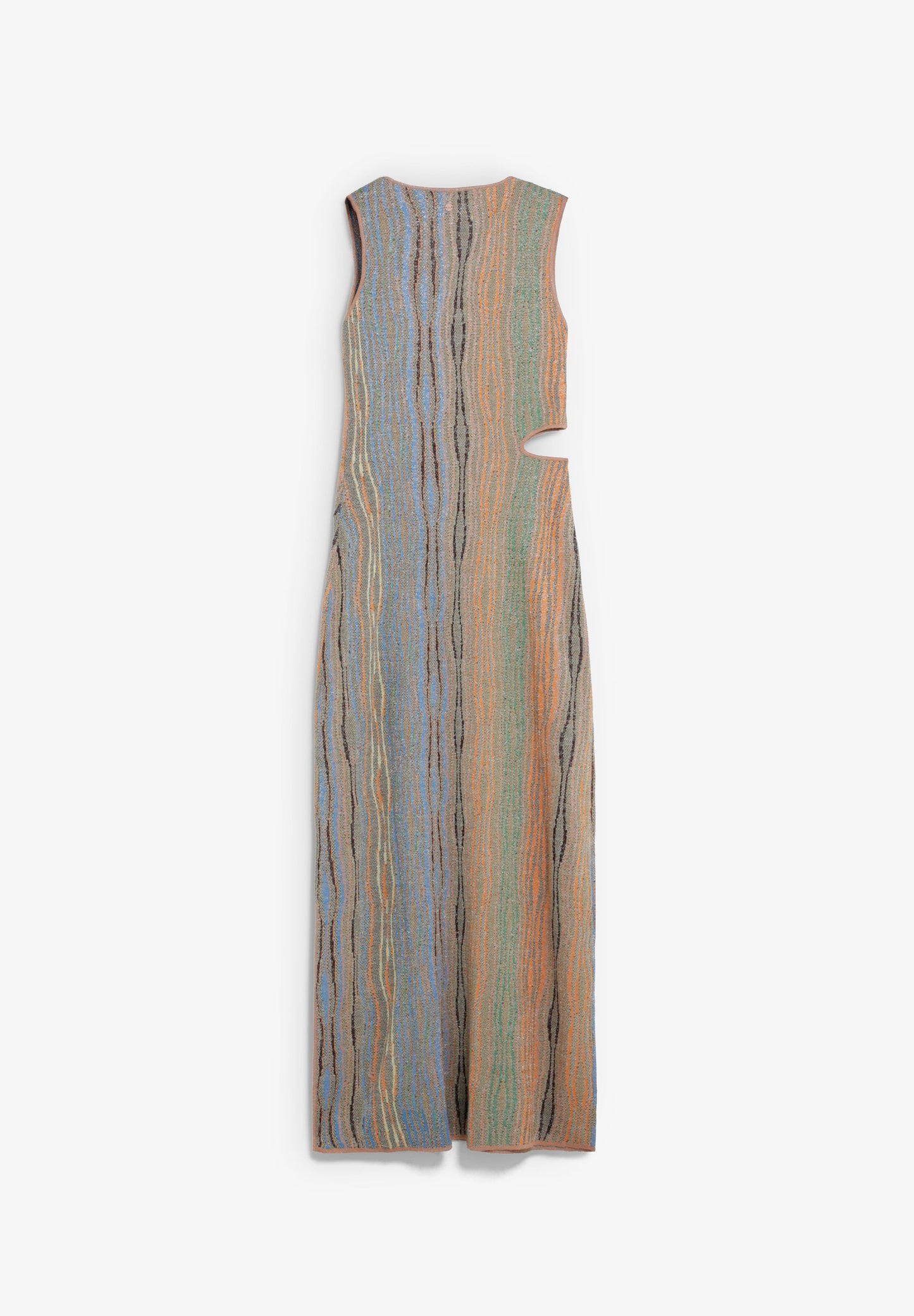 VESTIDO LARGO JACQUARD CON CUT OUT