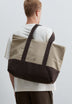 BOLSA TOTE DE ALGODÓN Y ANTE