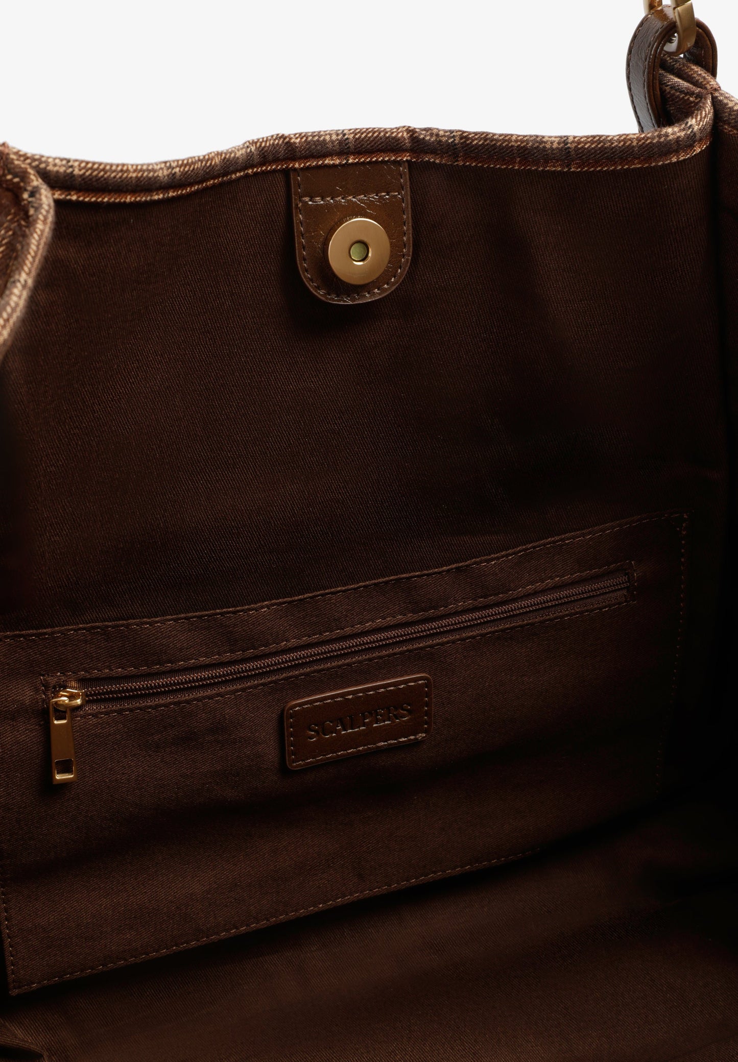 BOLSO SHOPPER DE CUADRO INGLÉS