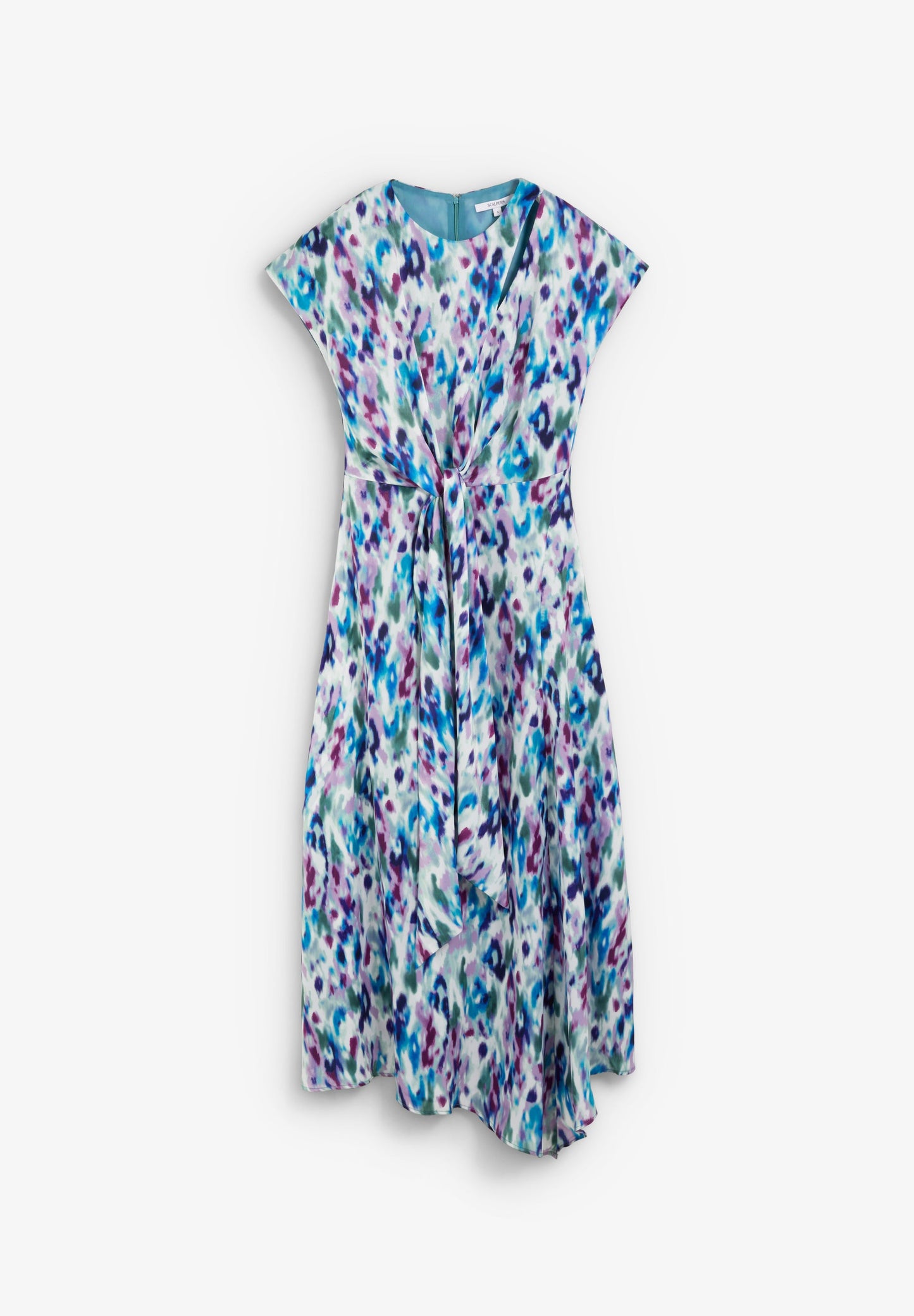 VESTIDO MIDI ESTAMPADO CON LAZADA