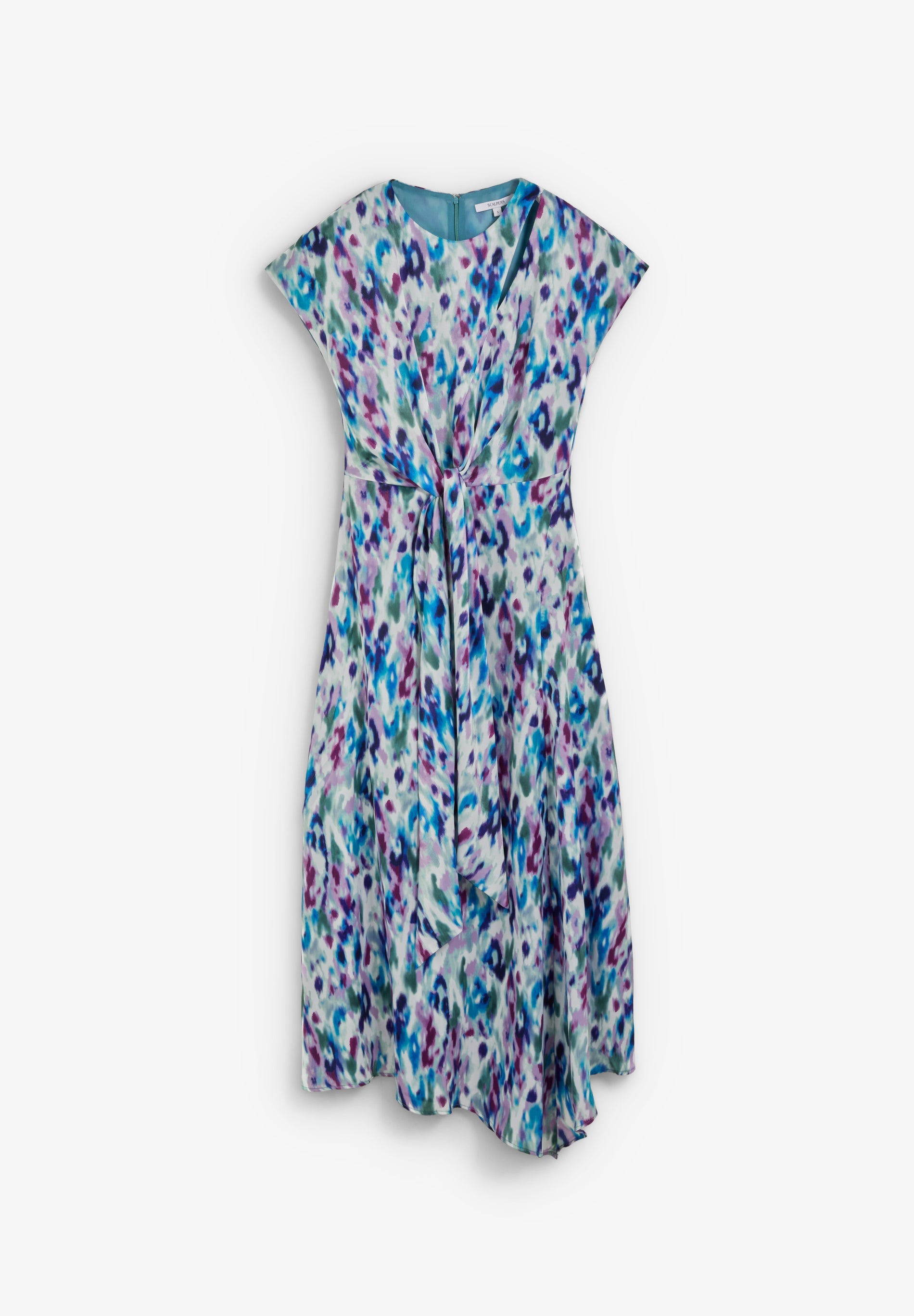 VESTIDO MIDI ESTAMPADO CON LAZADA