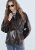 CHAQUETA CUELLO ALTO EFECTO CHAROL