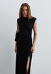 VESTIDO MIDI DRAPEADO LATERAL