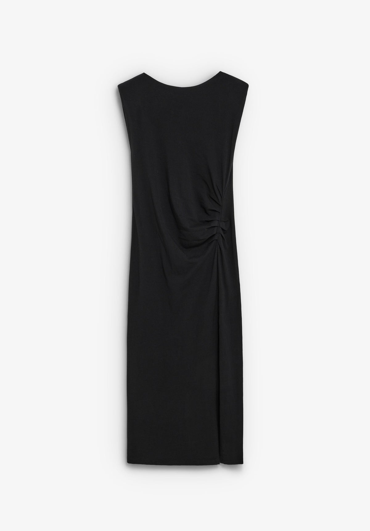 VESTIDO MIDI DRAPEADO LATERAL