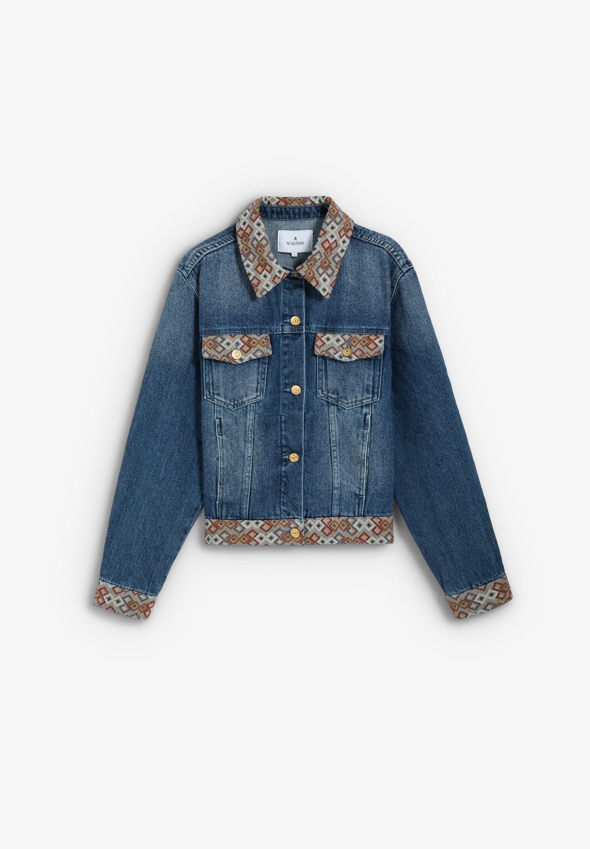 CHAQUETA VAQUERA ESTAMPADO ÉTNICO