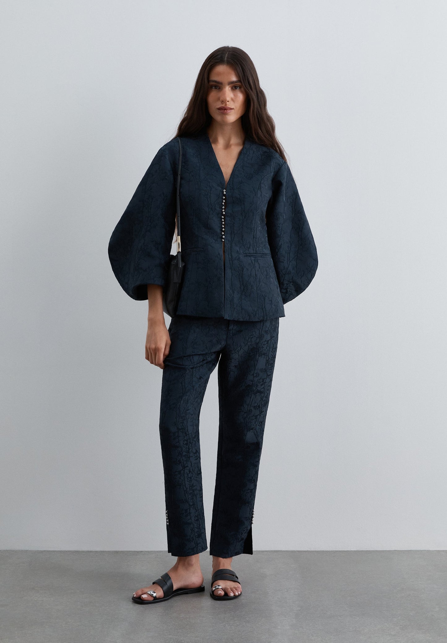 PANTALÓN JACQUARD ANKLE FLARE